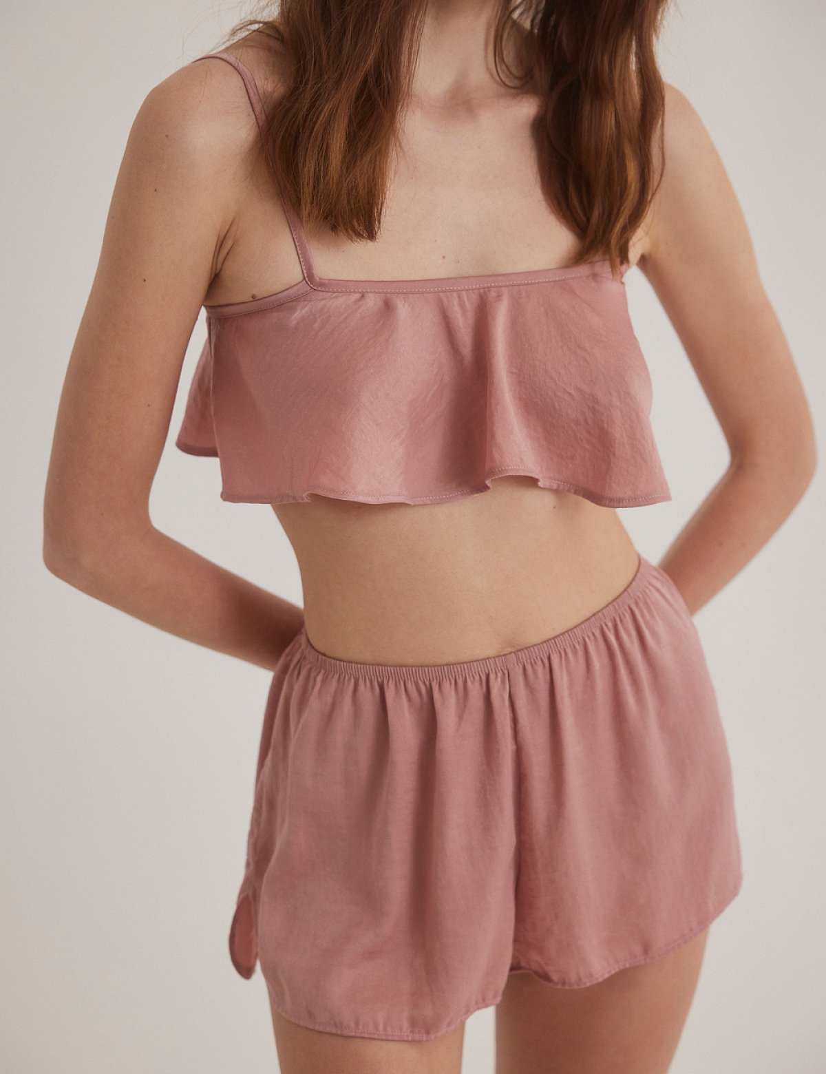 Γυναικείο σατέν crop τοπ lingerie