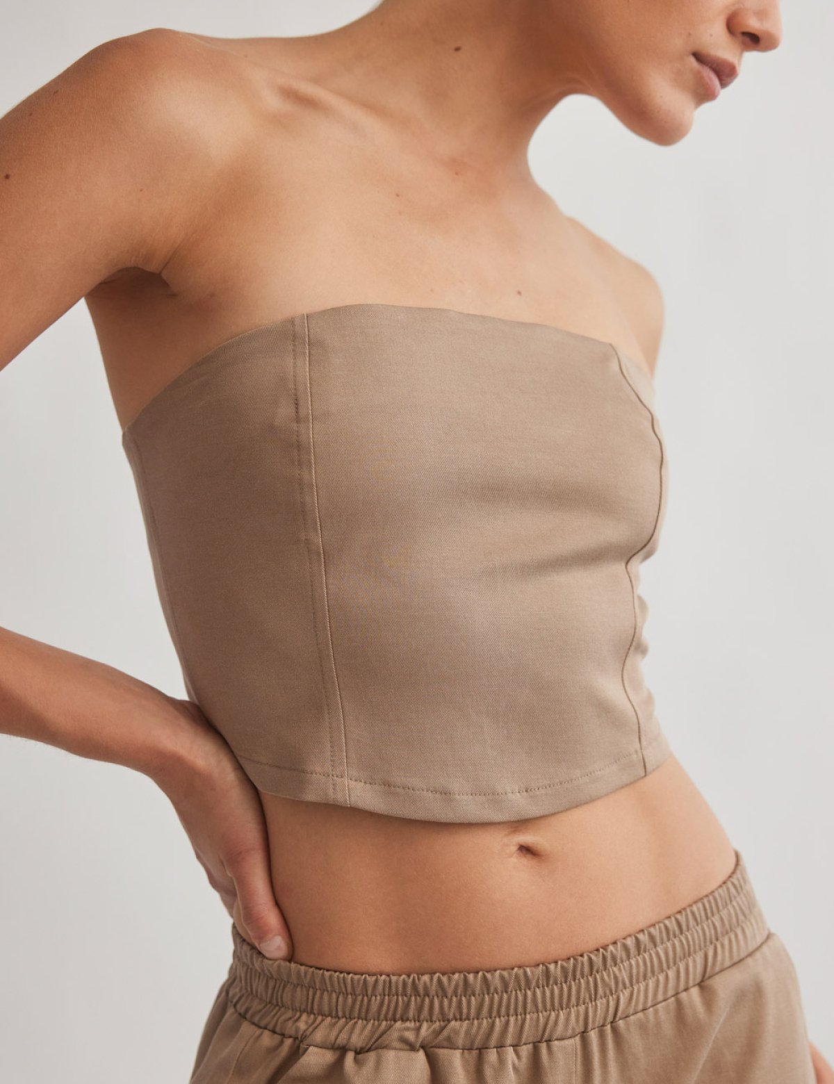 Γυναικείο υφασμάτινο στράπλες κορσέ τοπ