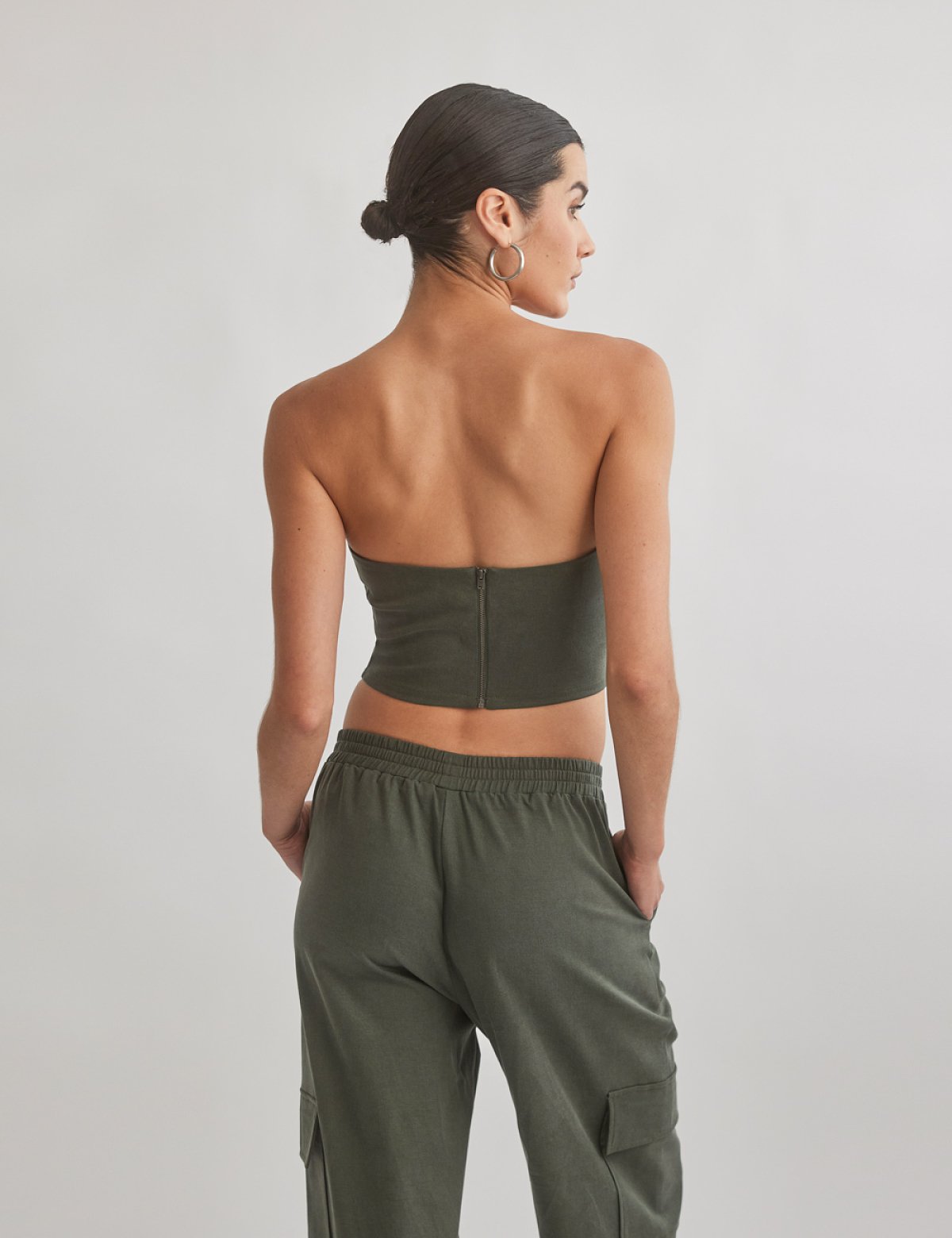 Γυναικείο υφασμάτινο στράπλες κορσέ τοπ