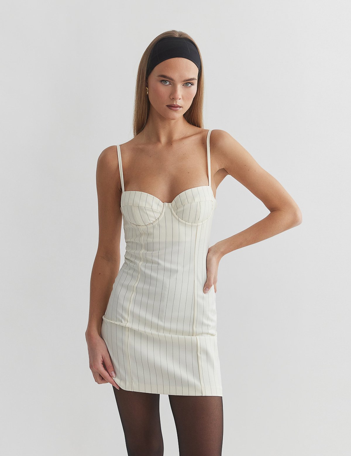 Γυναικείο ριγέ μίνι φόρεμα