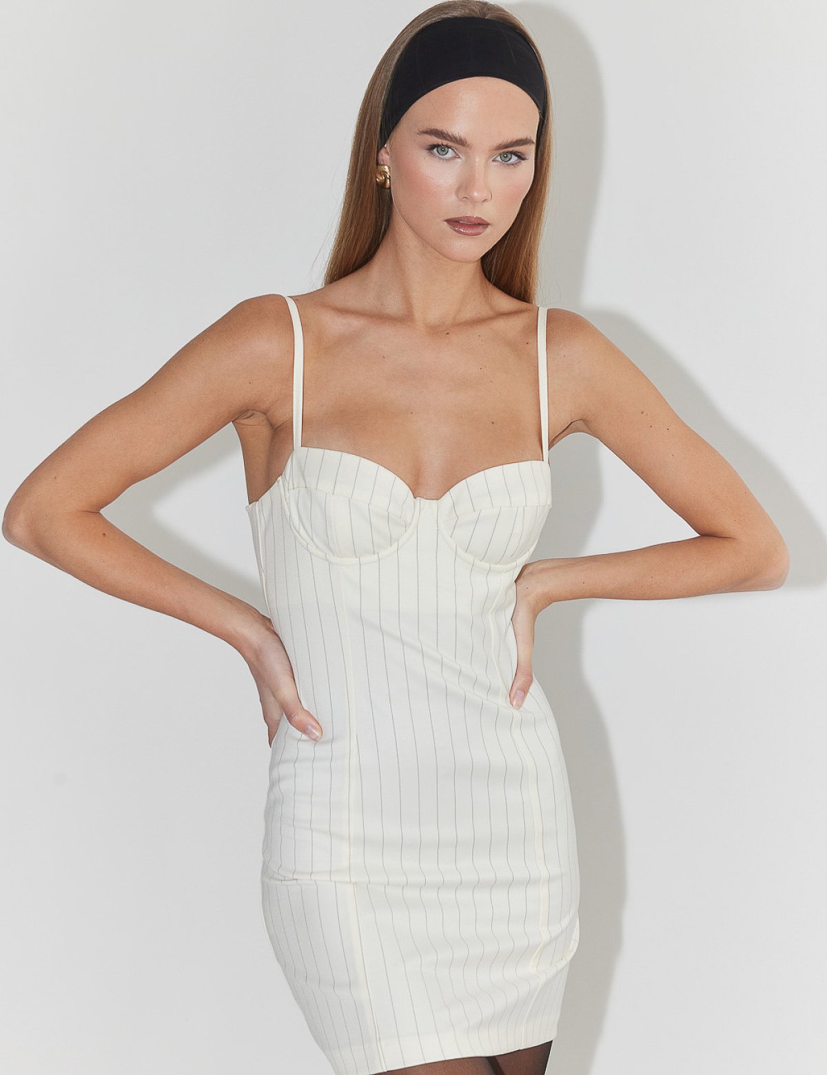 Γυναικείο ριγέ μίνι φόρεμα