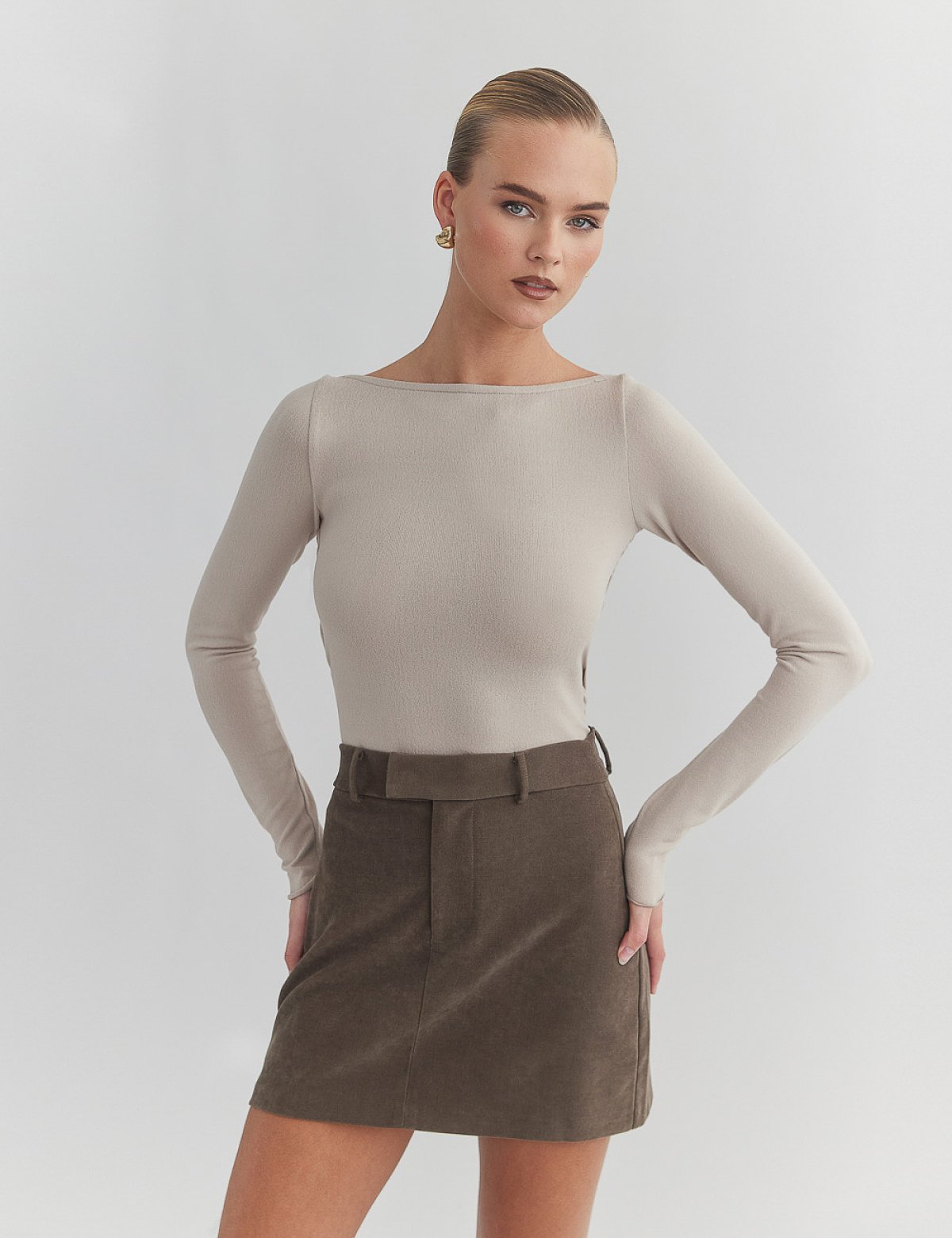 Knit longsleeve blouse-5