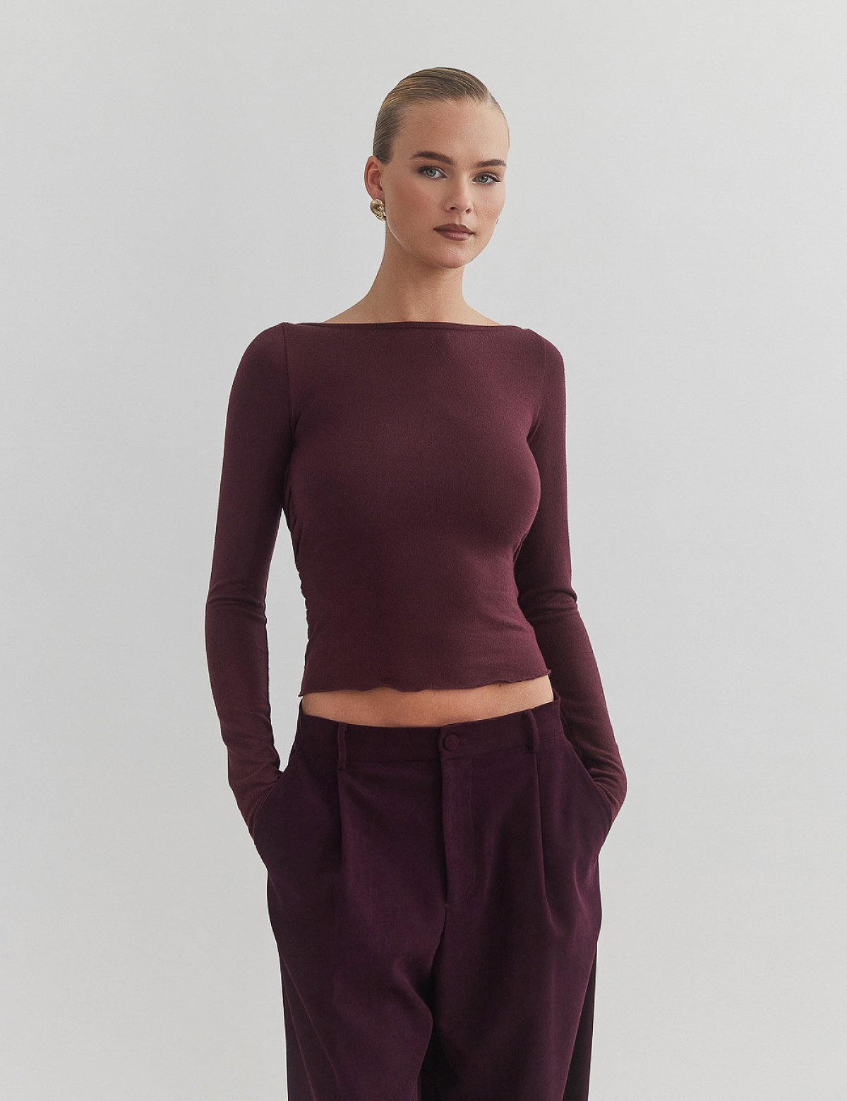 Knit longsleeve blouse-6