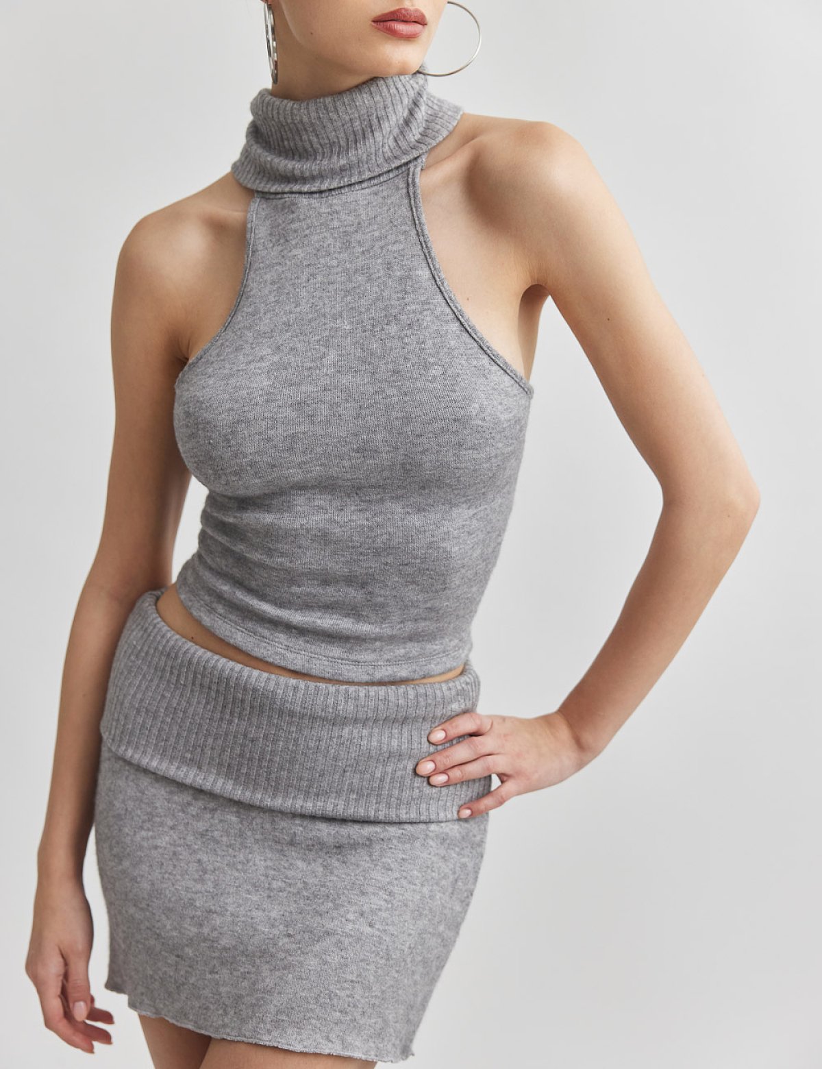 Πλεκτή μίνι φούστα-3