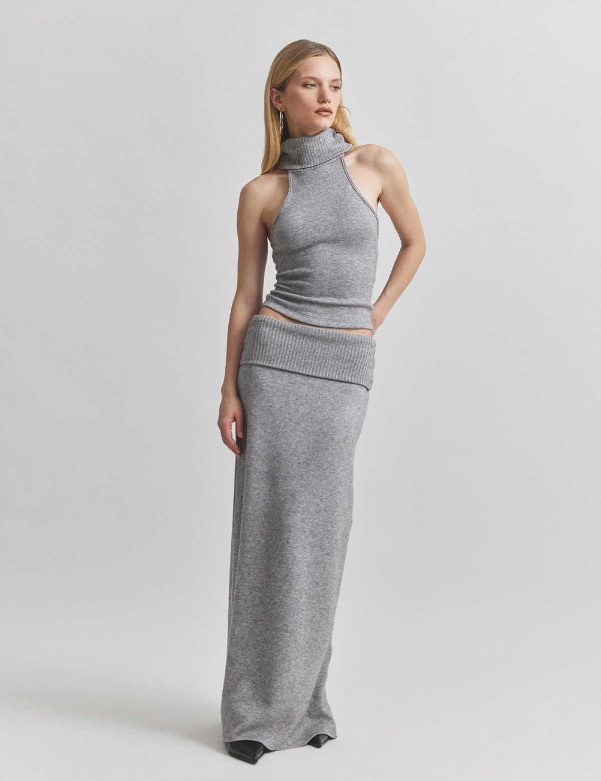 Πλεκτή μακριά φούστα-6