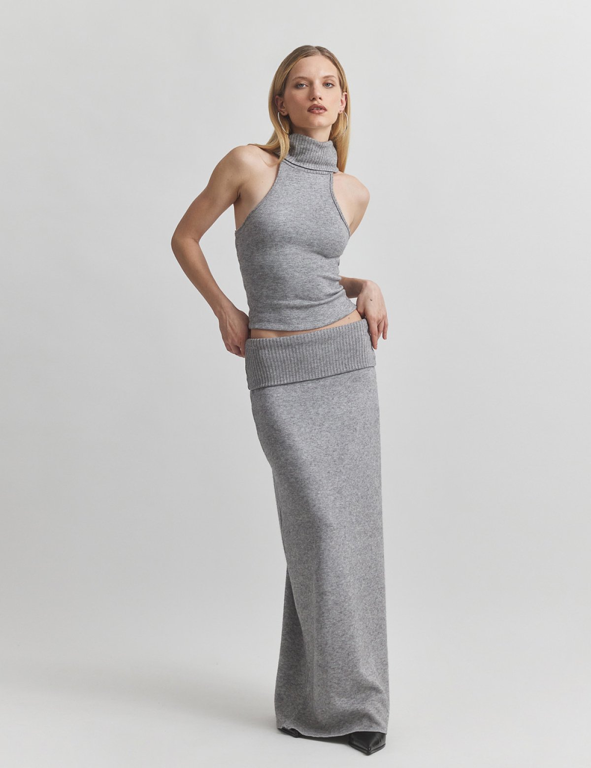 Πλεκτή μακριά φούστα-7