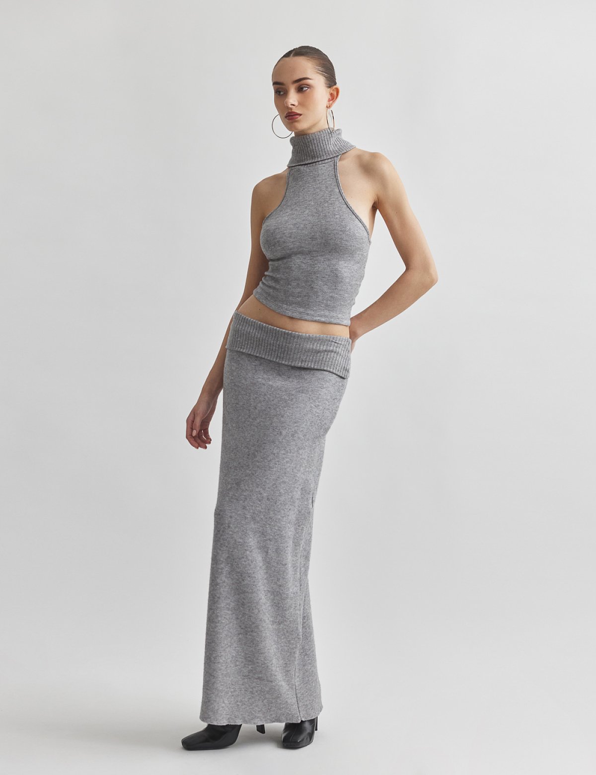 Πλεκτή μακριά φούστα-3