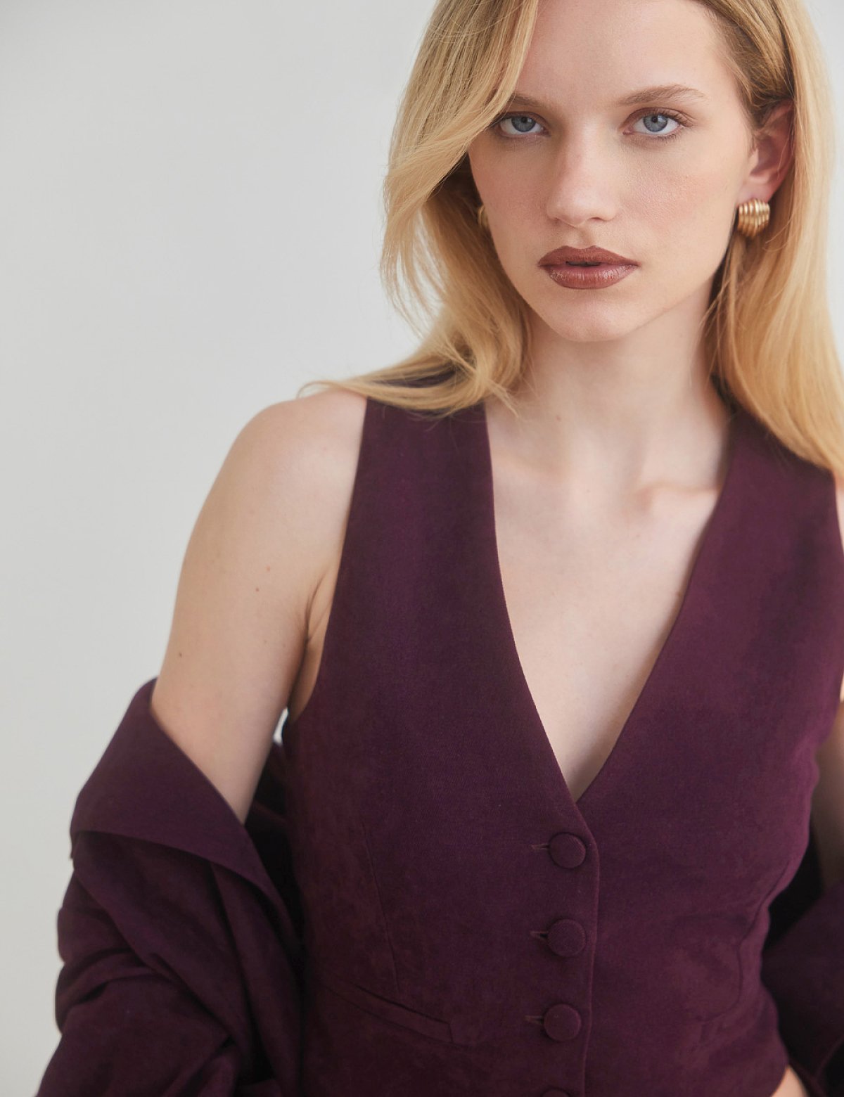 Βελούδινο κοτλέ cropped γιλέκο-23