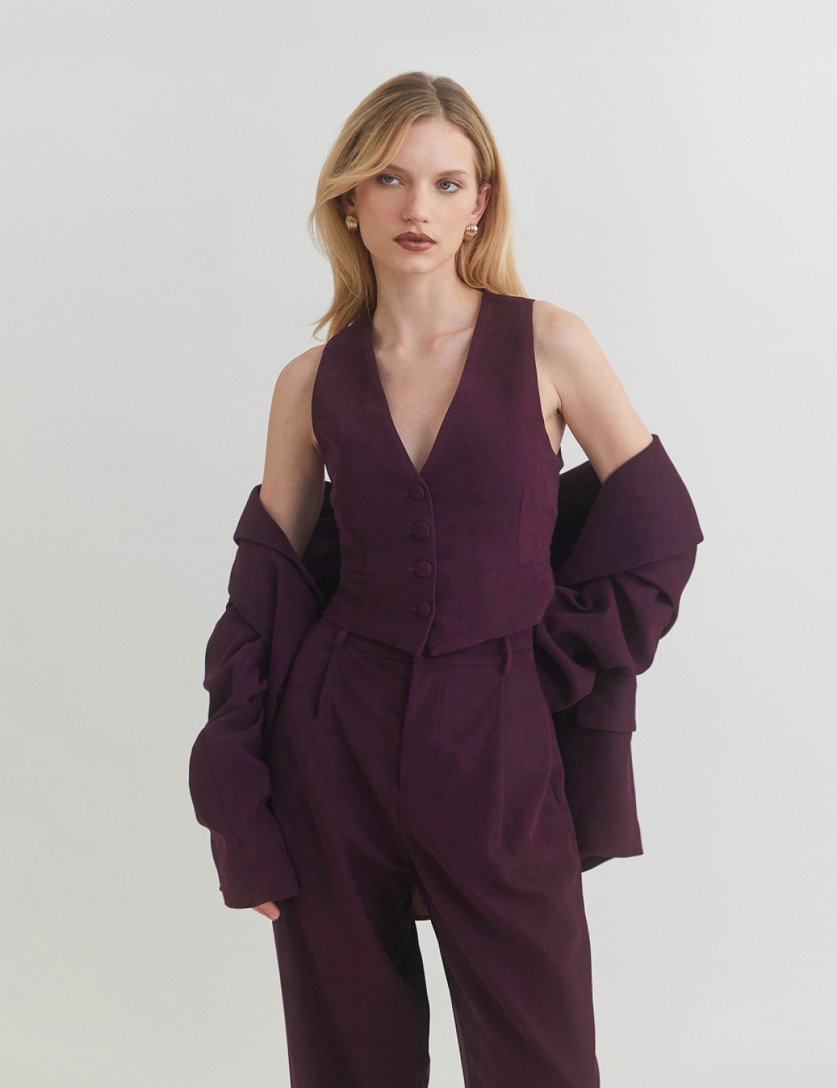 Βελούδινο κοτλέ cropped γιλέκο-24