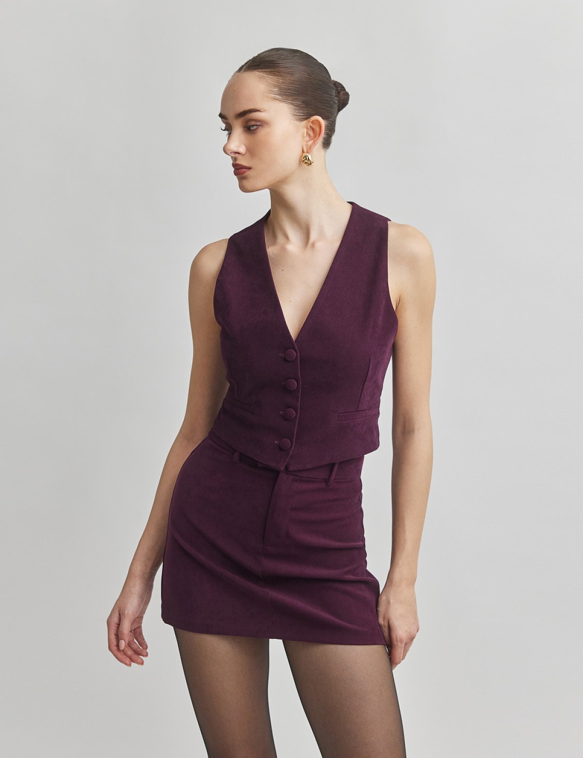 Βελούδινο κοτλέ cropped γιλέκο-18