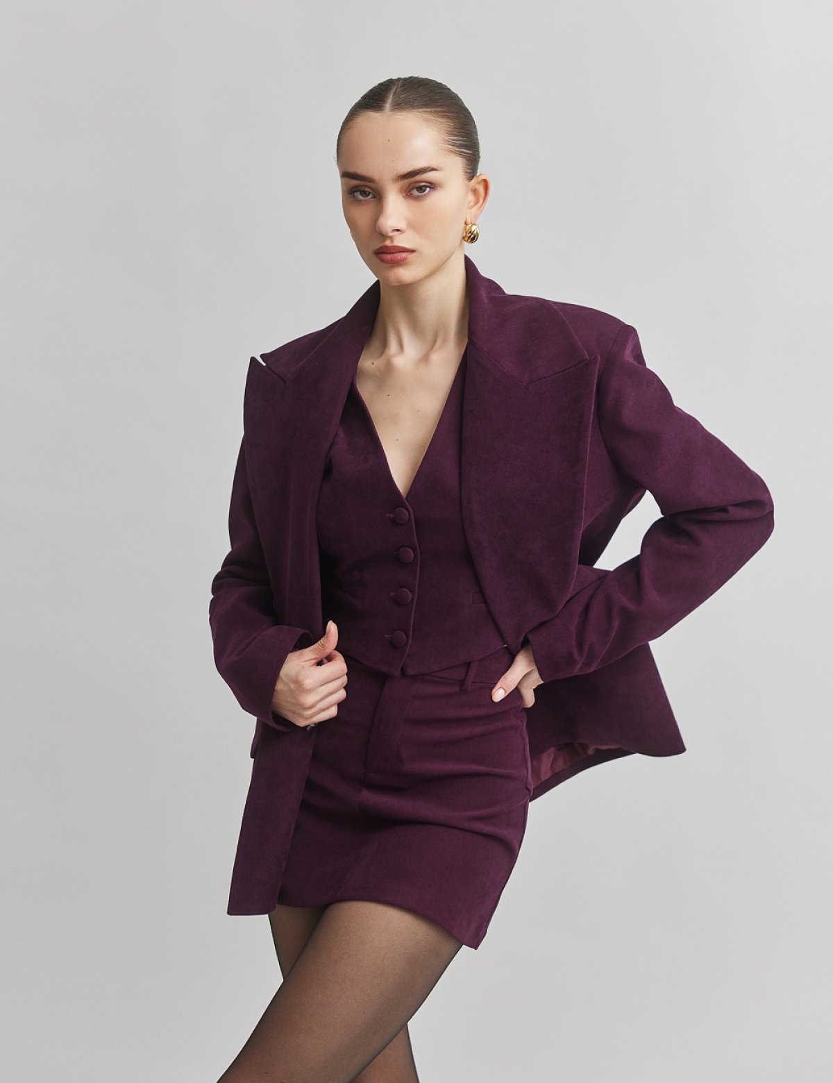 Βελούδινο κοτλέ cropped γιλέκο-16