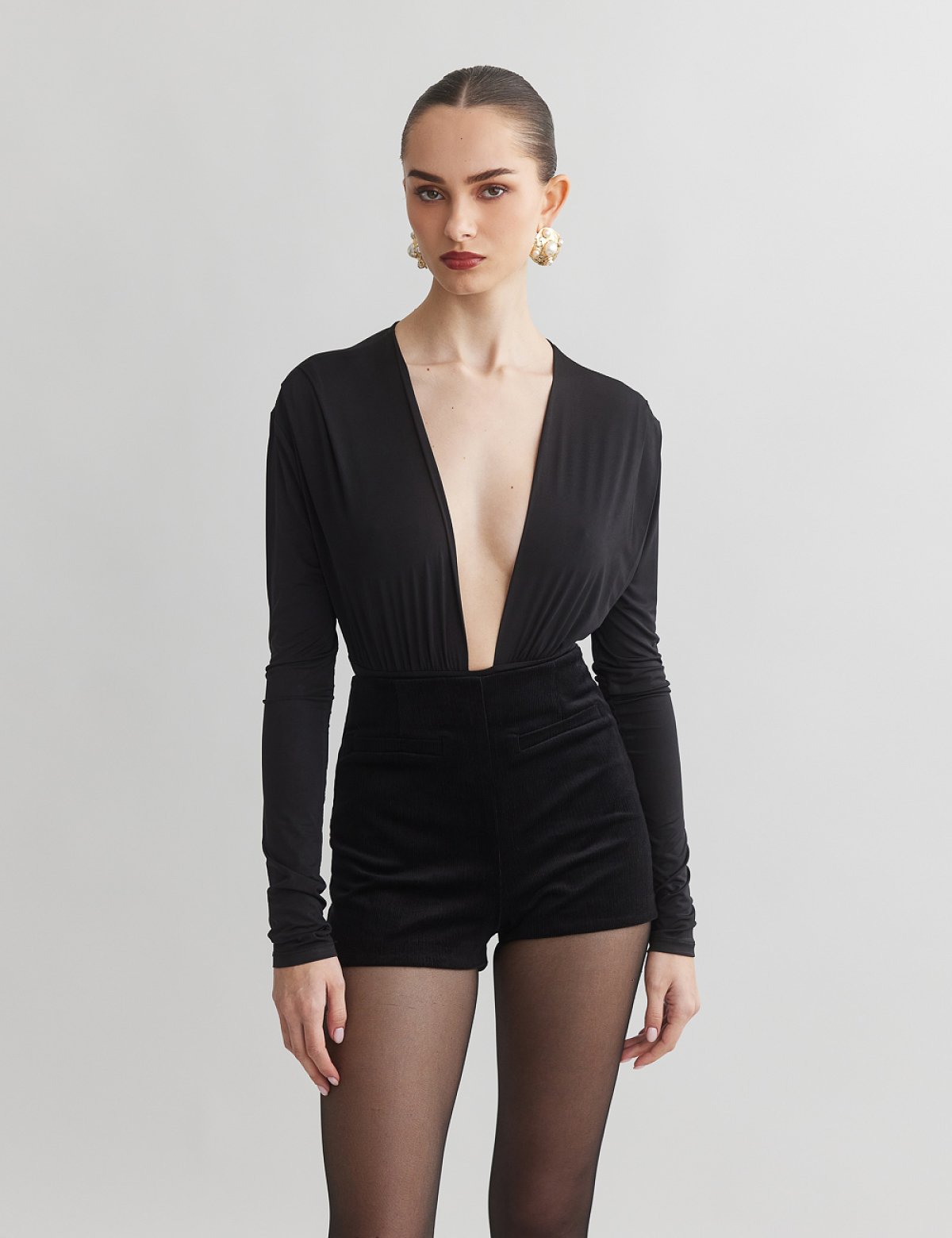 Ψηλόμεσο κοτλέ σορτς-9