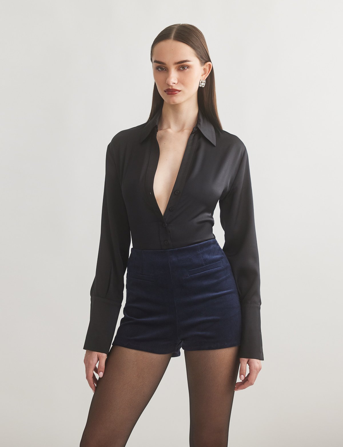 Ψηλόμεσο κοτλέ σορτς-15