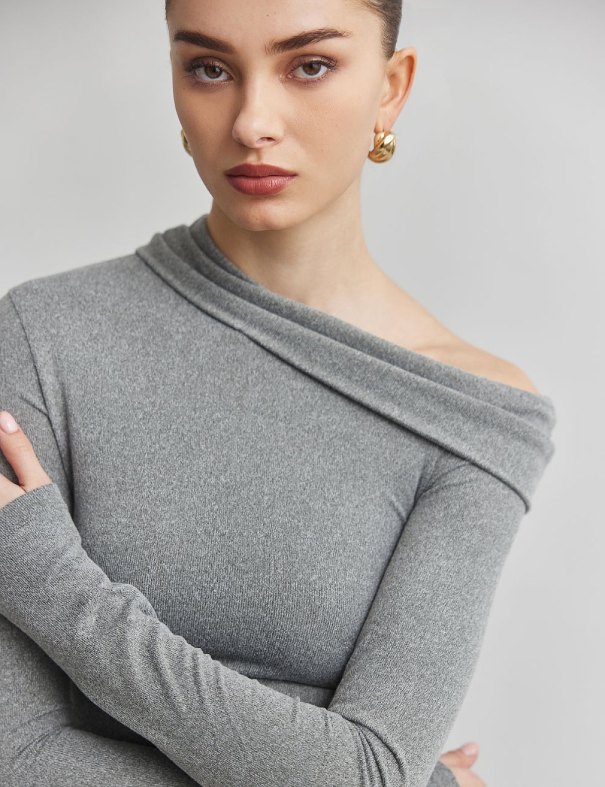 One-shoulder longsleeve blouse-6