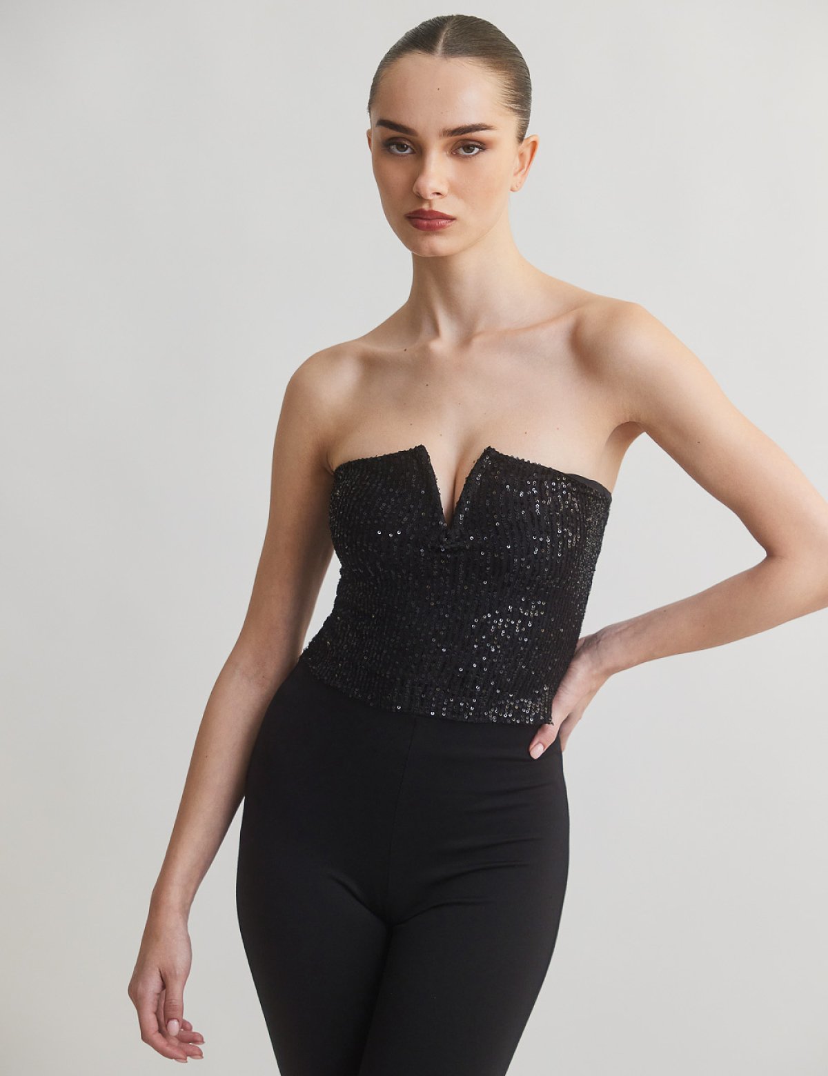 Στράπλες τοπ παγιέτα-4