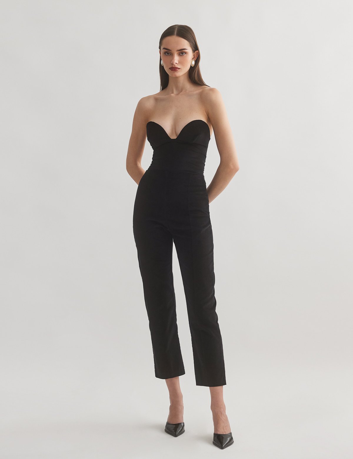 Γυναικείο βελούδινο ψηλόμεσο παντελόνι