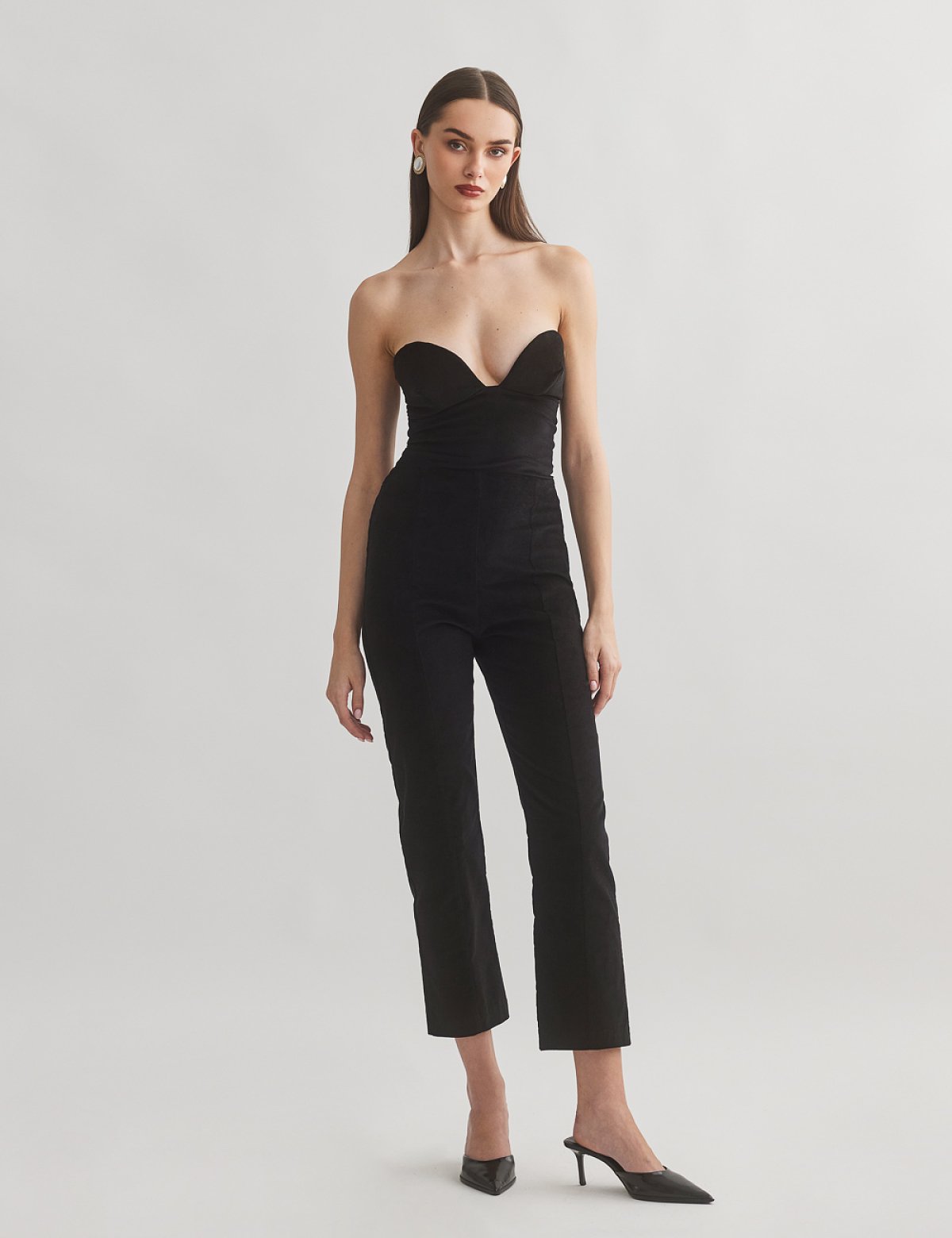 Γυναικείο βελούδινο ψηλόμεσο παντελόνι