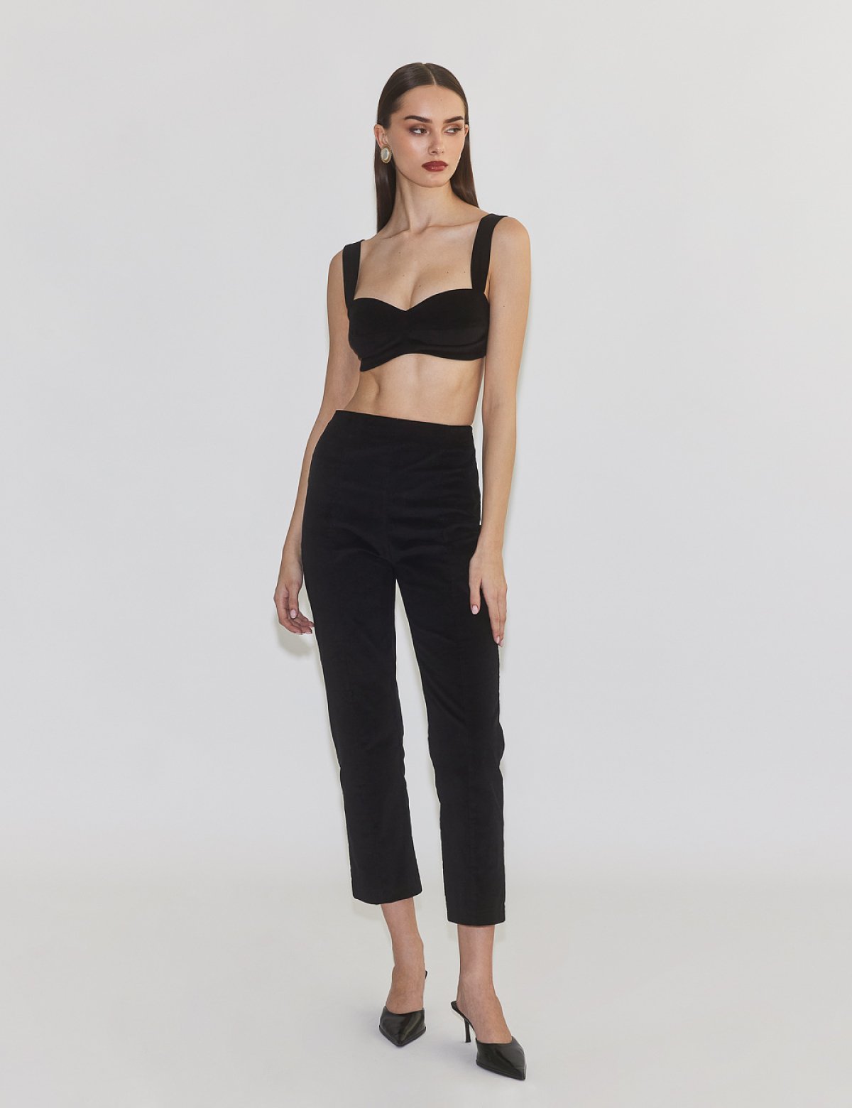 Γυναικείο βελούδινο ψηλόμεσο παντελόνι