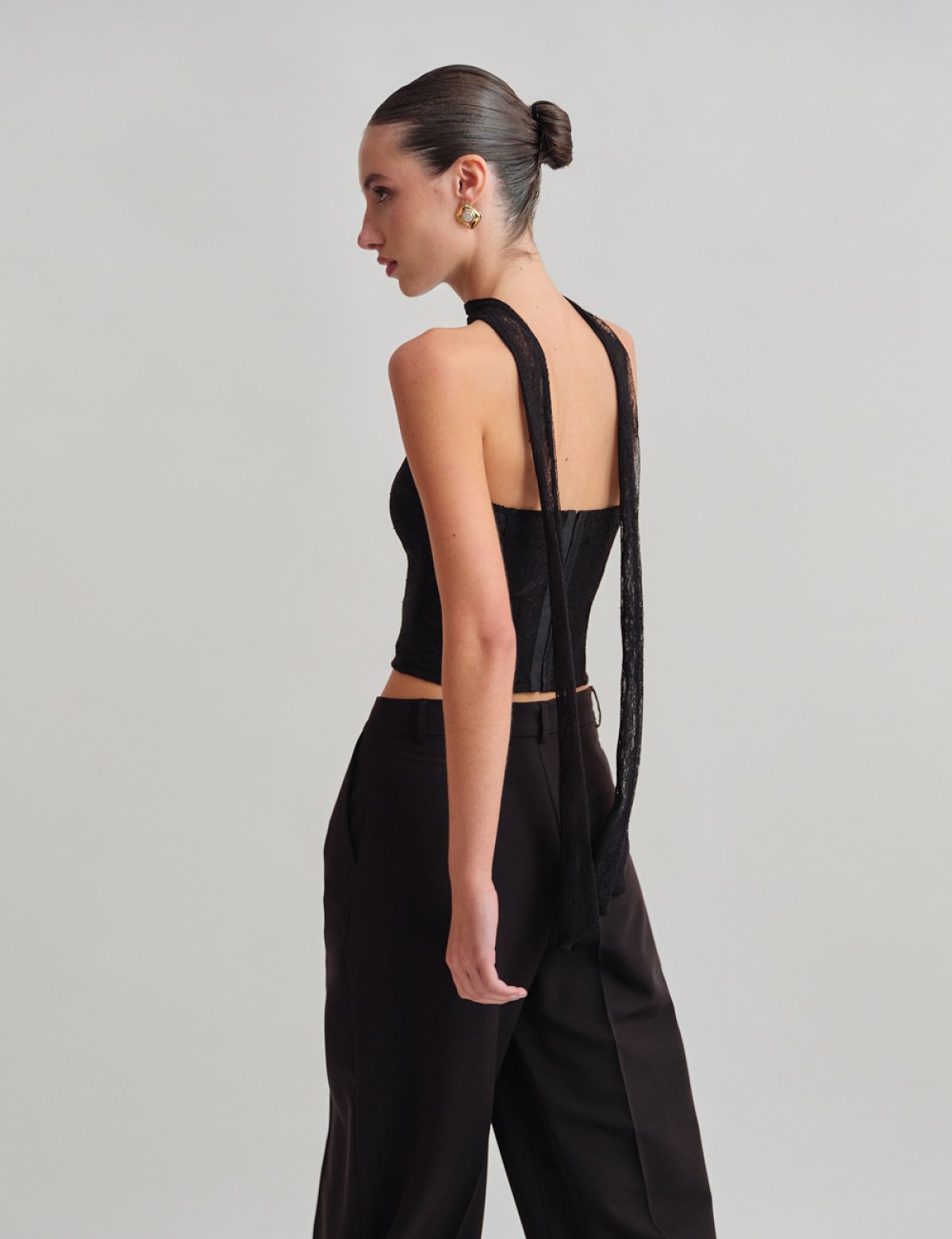 Γυναικείο κορσέ τοπ στράπλες με δαντέλα