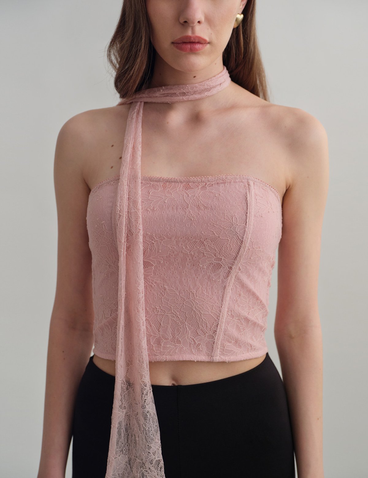 Γυναικείο κορσέ τοπ στράπλες με δαντέλα