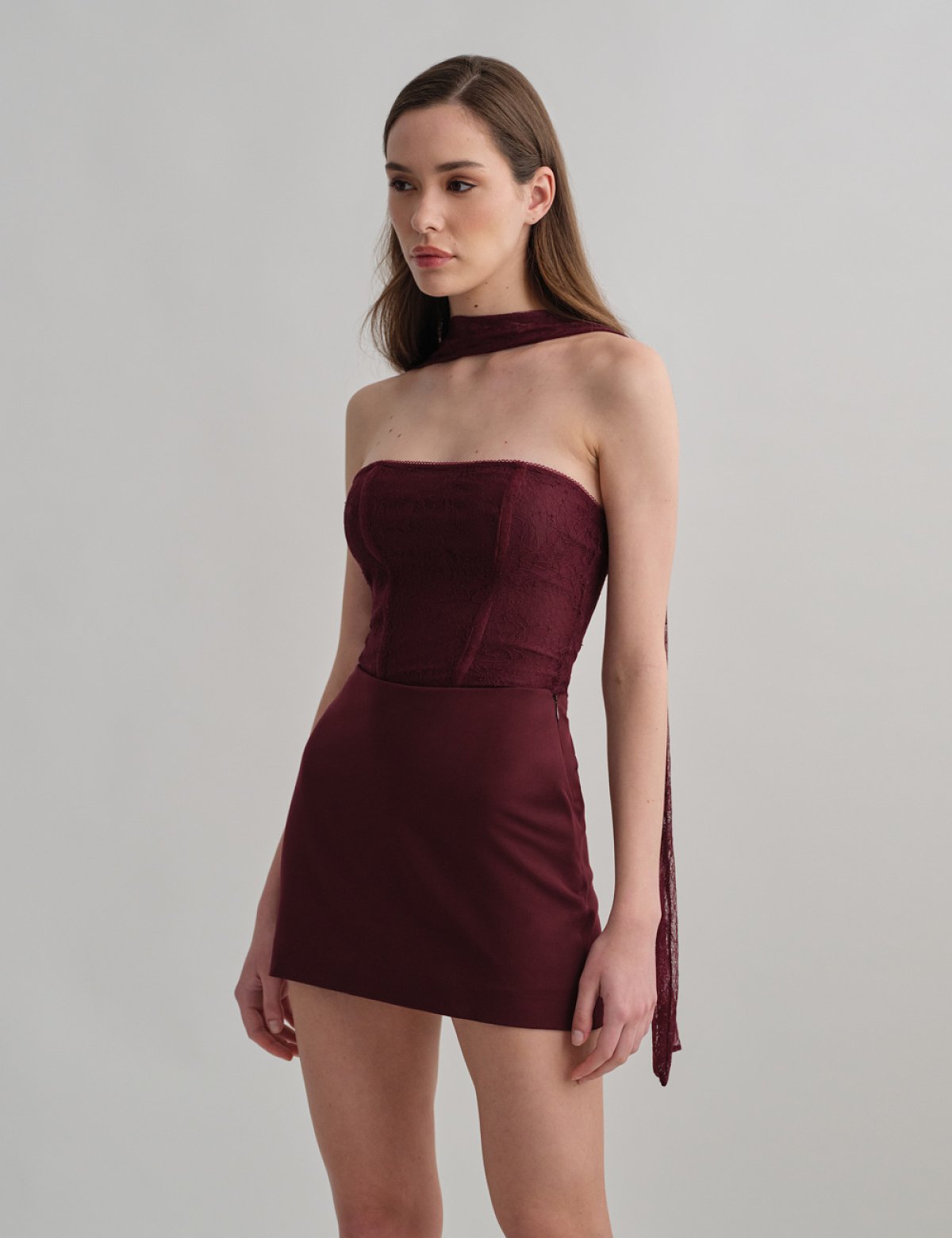 Γυναικείο κορσέ τοπ στράπλες με δαντέλα