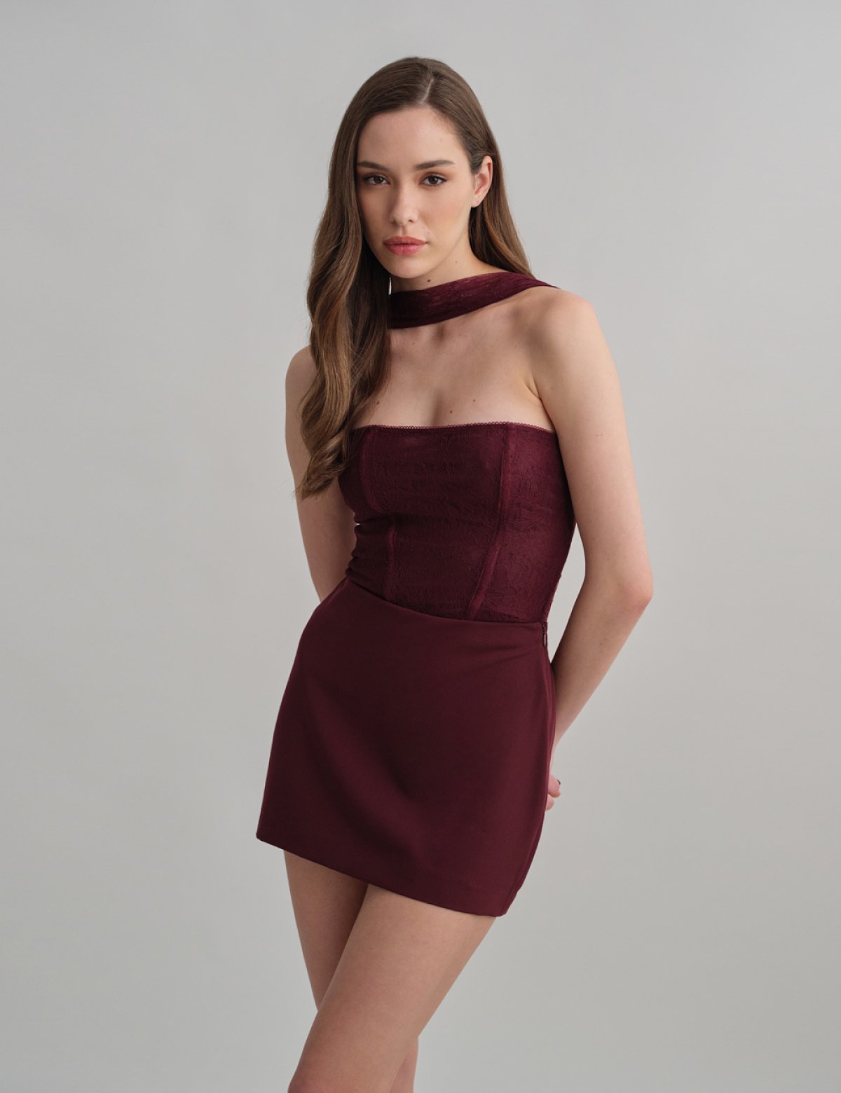 Γυναικείο κορσέ τοπ στράπλες με δαντέλα