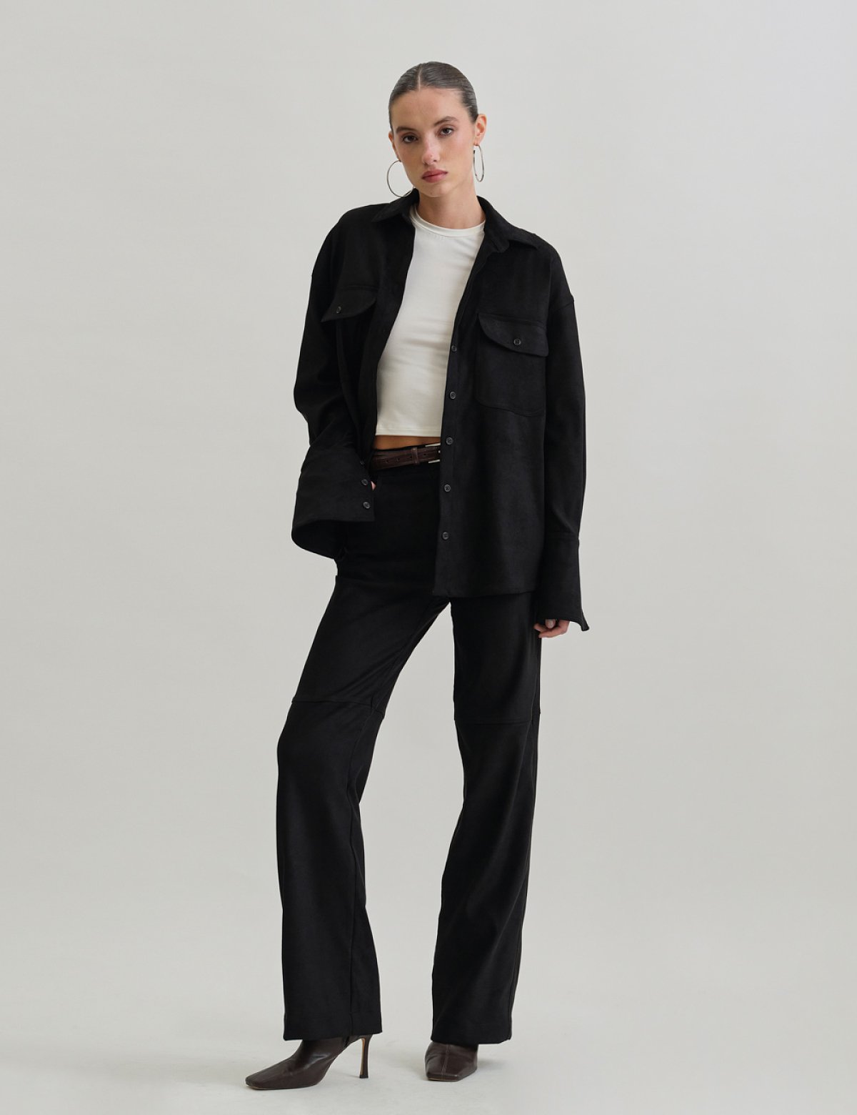 Trousers with suede texture-10