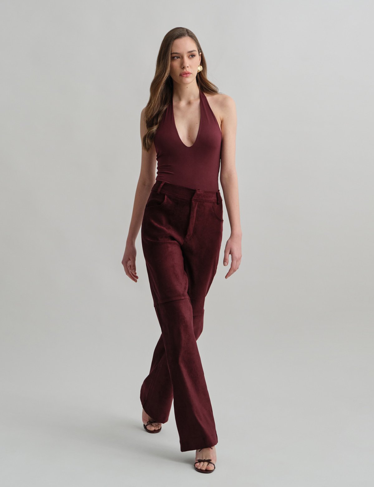 Trousers with suede texture-4