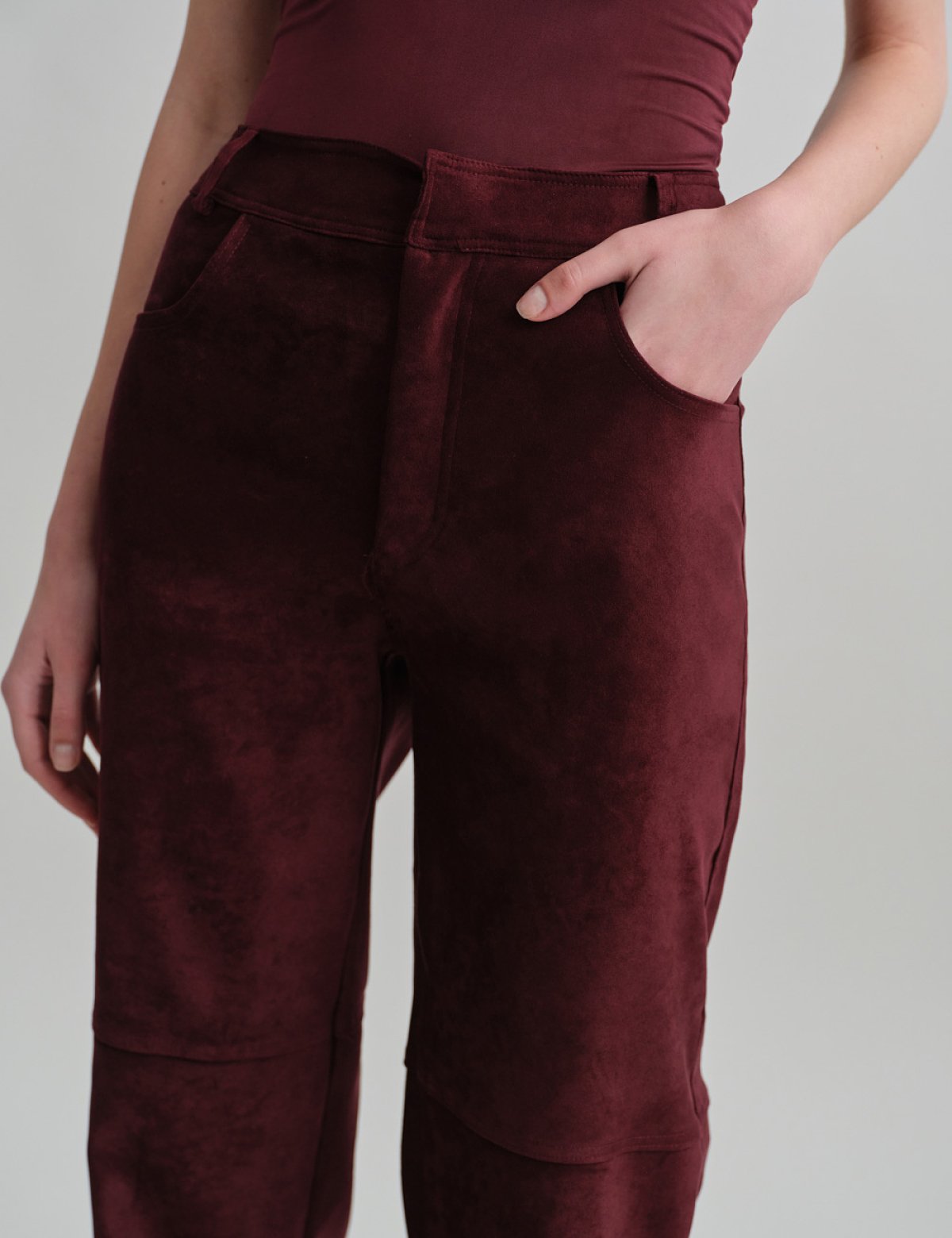 Trousers with suede texture-5