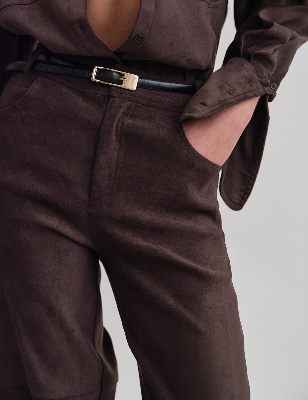 Trousers with suede texture-2