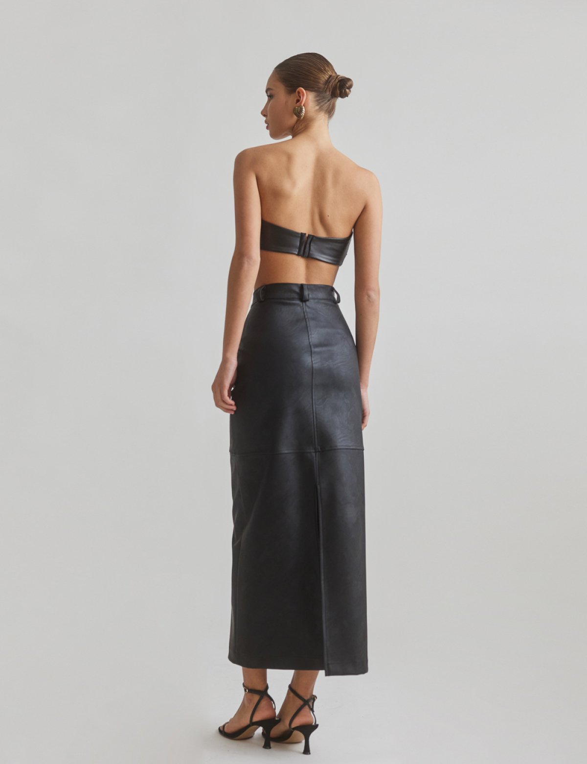 Faux leather maxi skirt-3