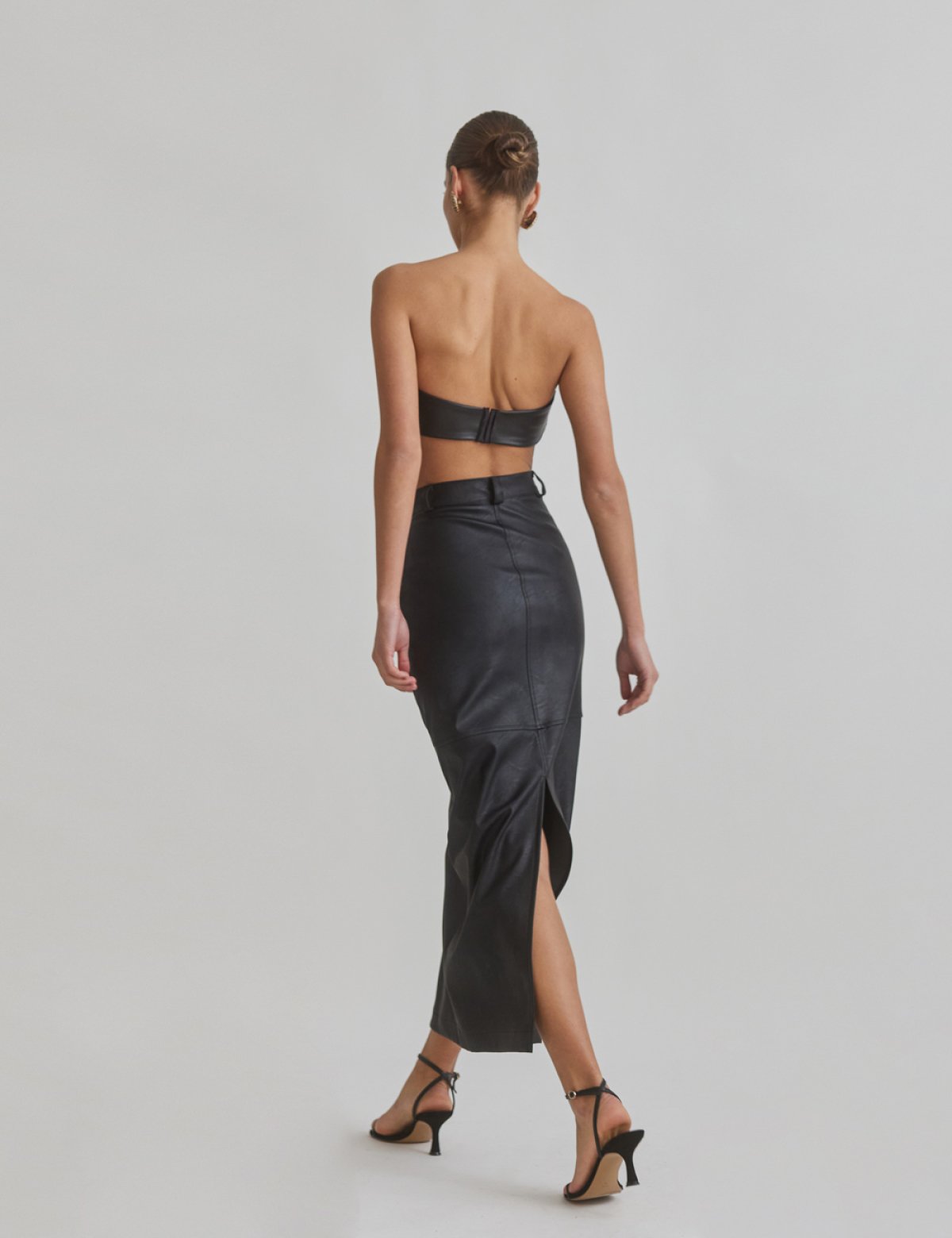 Faux leather maxi skirt-4