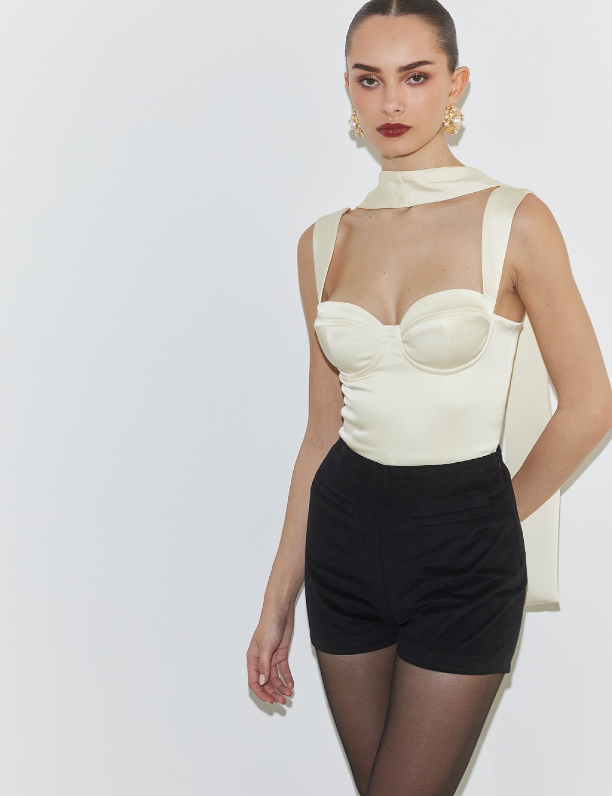 Γυναικείο σατέν μακρύ φουλάρι