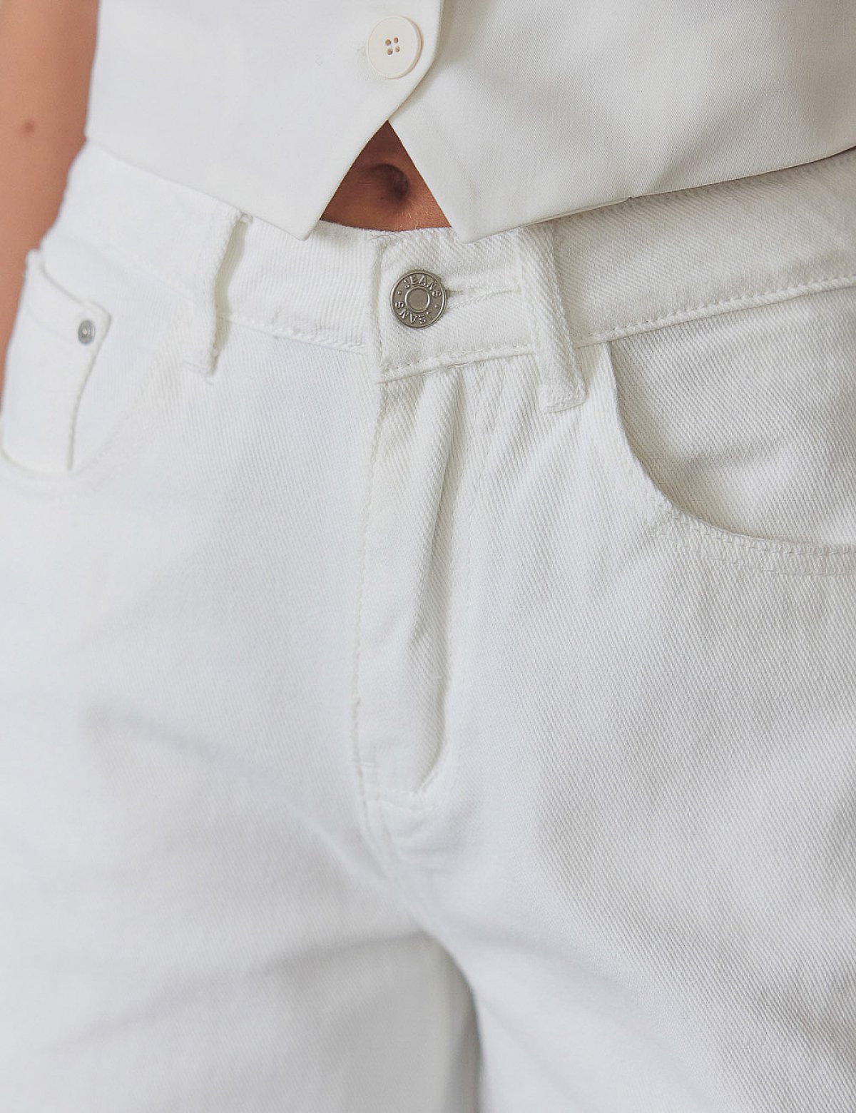 White wide leg jeans-2