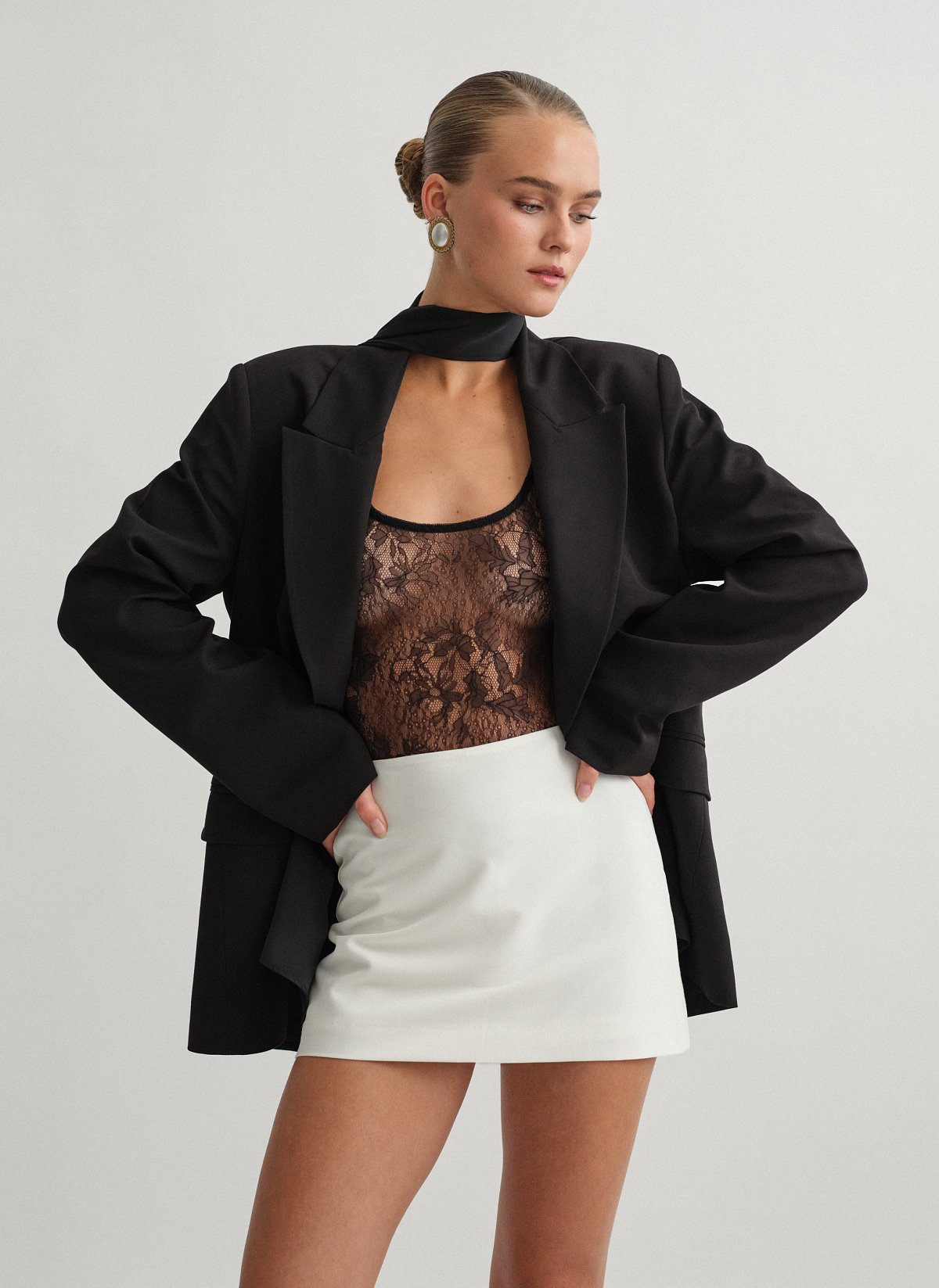 Textured skort with zipper-58