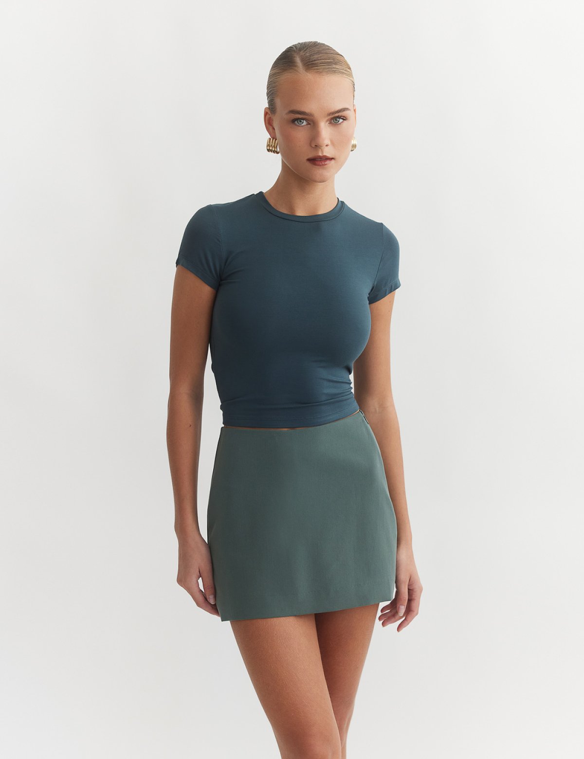 Textured skort with zipper-65