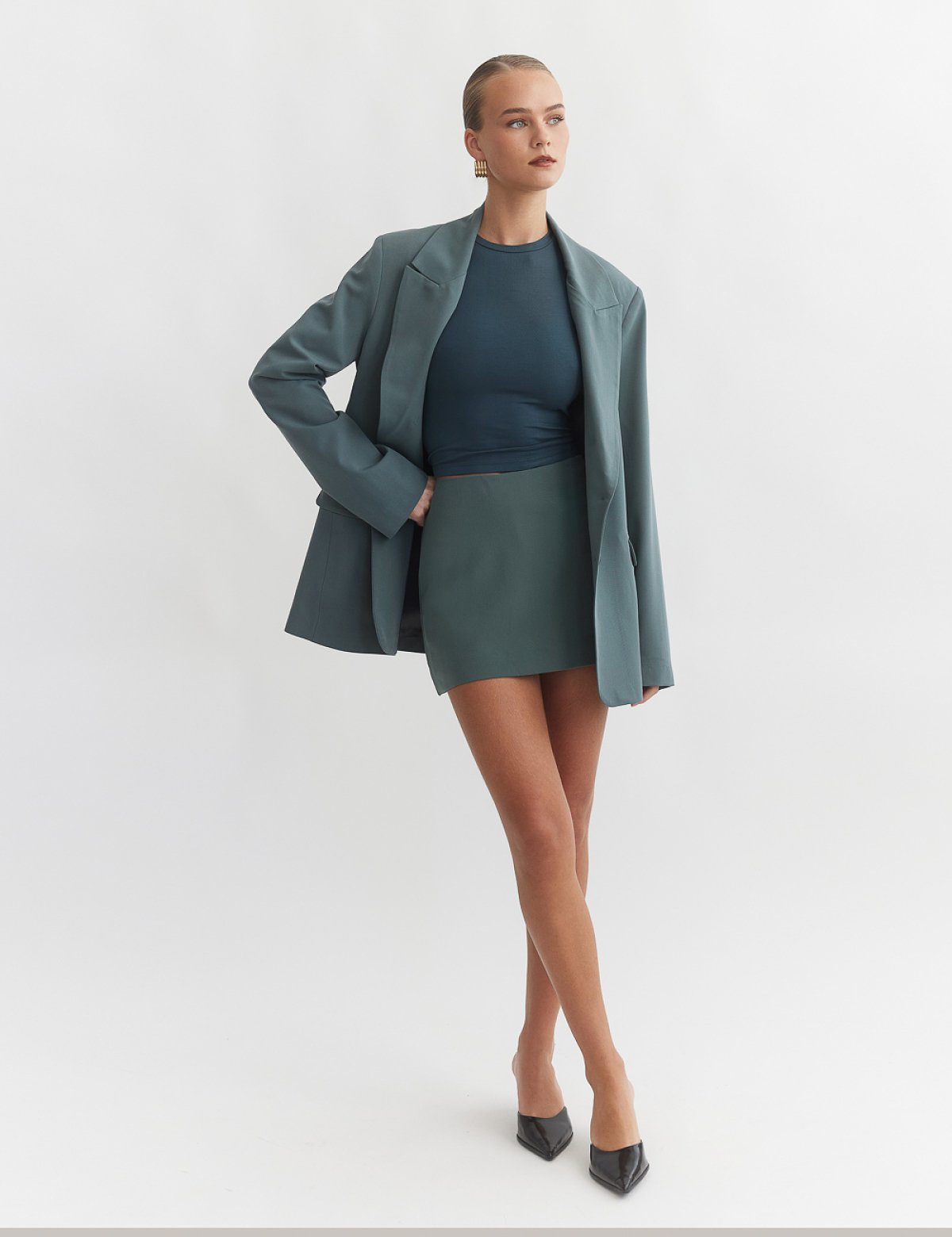 Textured skort with zipper-66