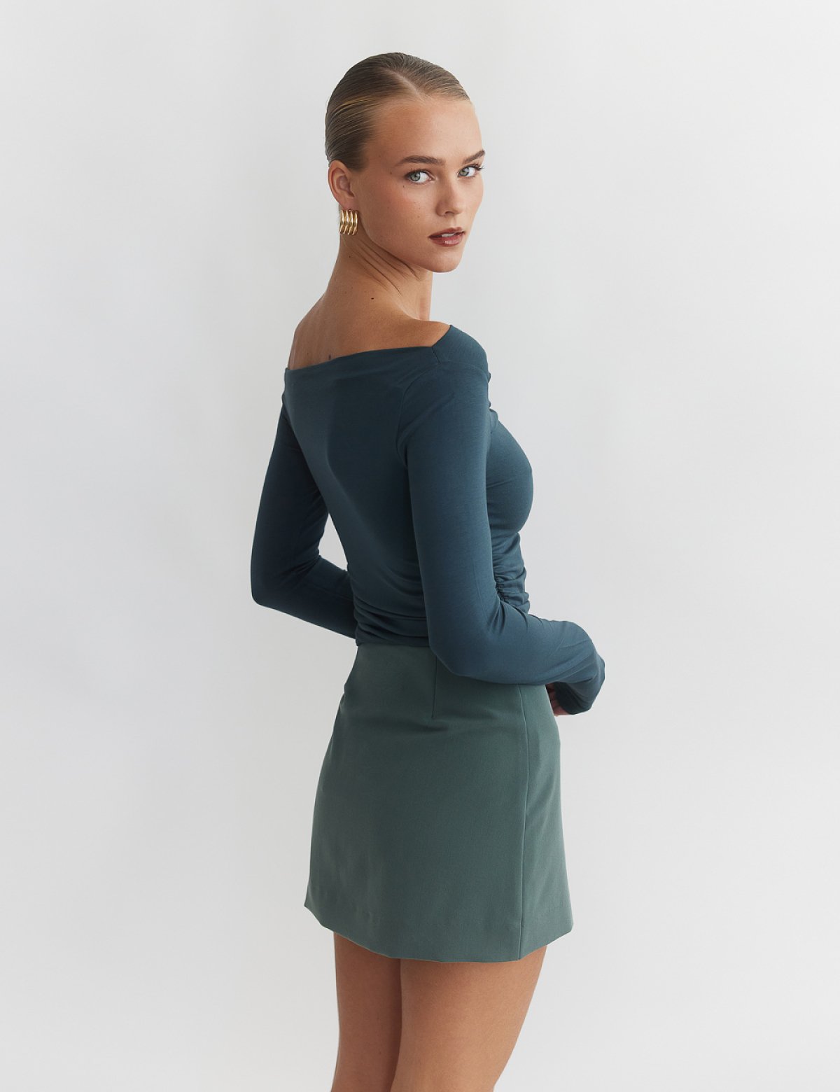 Textured skort with zipper-68