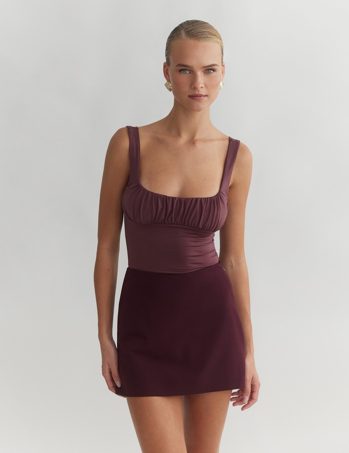 Textured skort with zipper-22