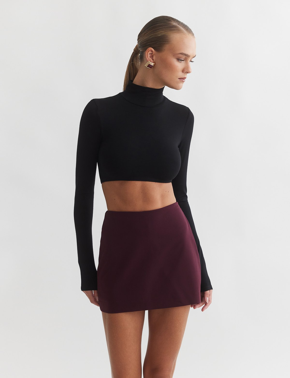 Textured skort with zipper-21