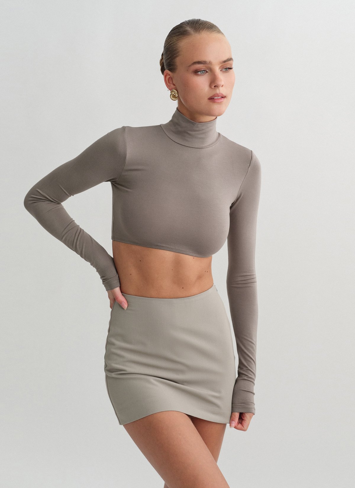 Textured skort with zipper-13