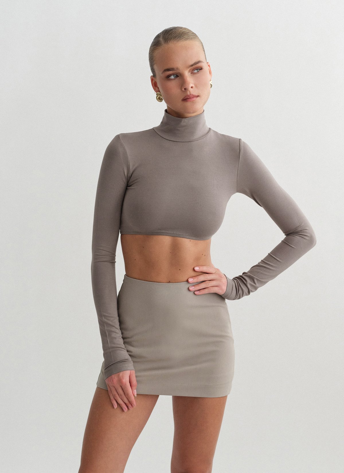 Textured skort with zipper-11