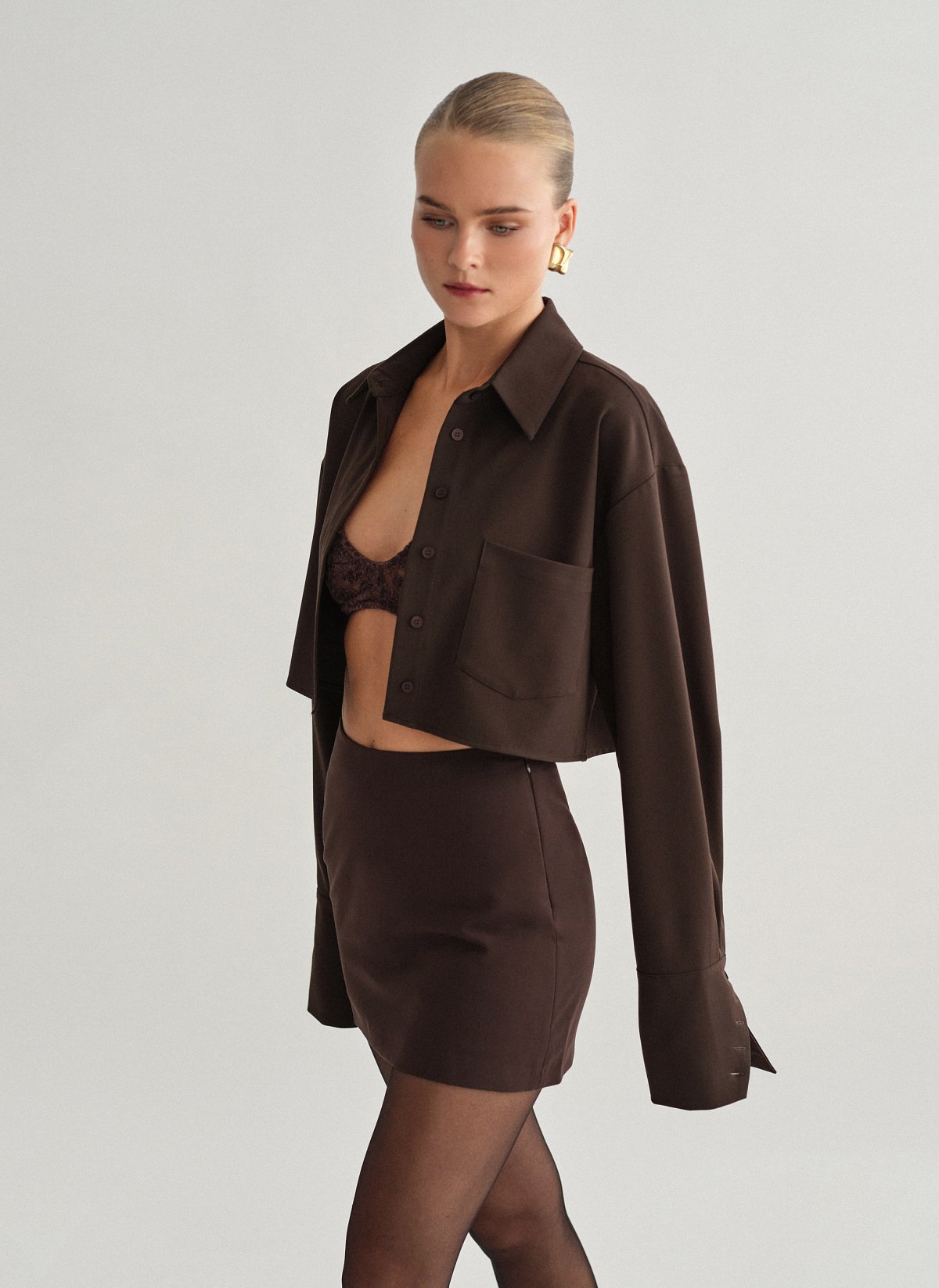 Textured skort with zipper-8