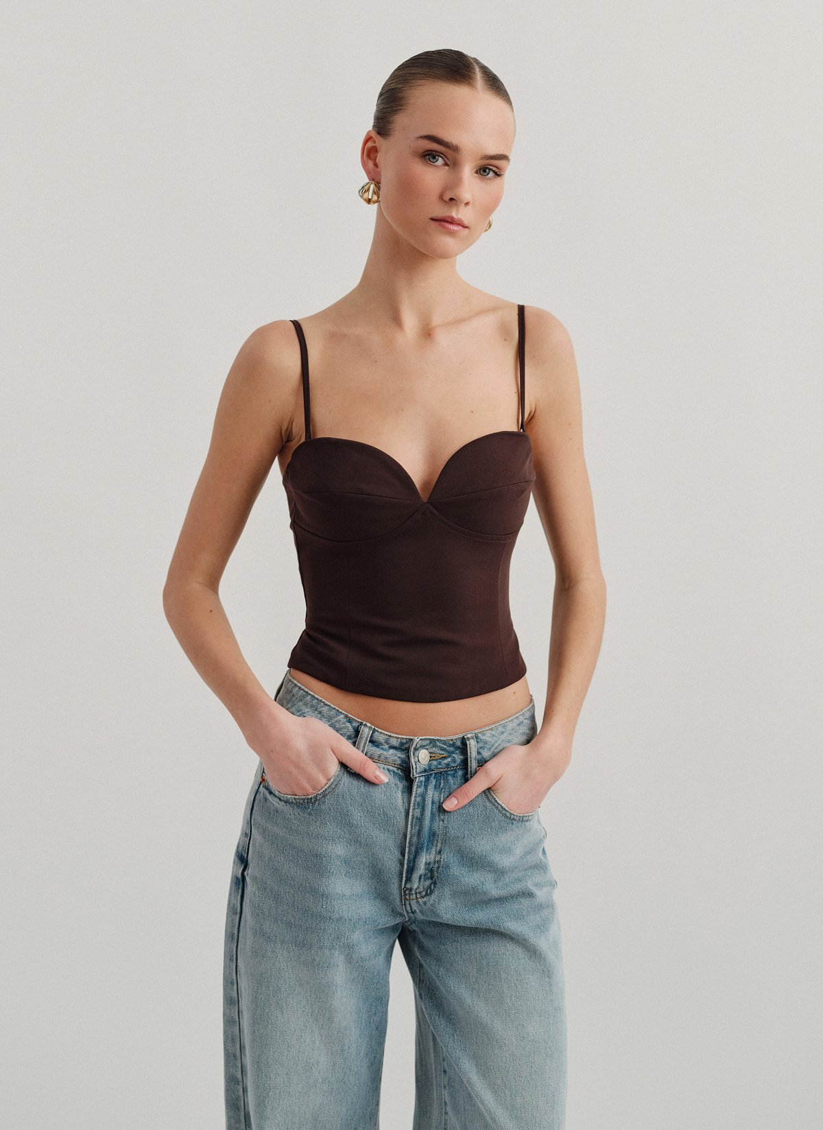 Γυναικείο υφασμάτινο κορσέ τοπ