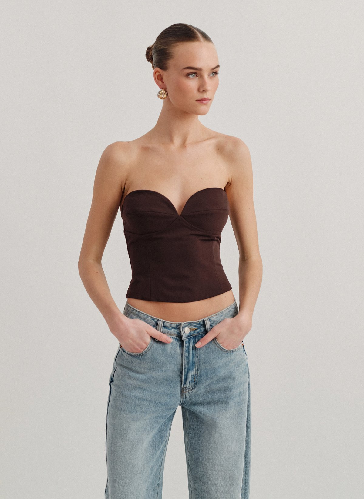 Γυναικείο υφασμάτινο κορσέ τοπ