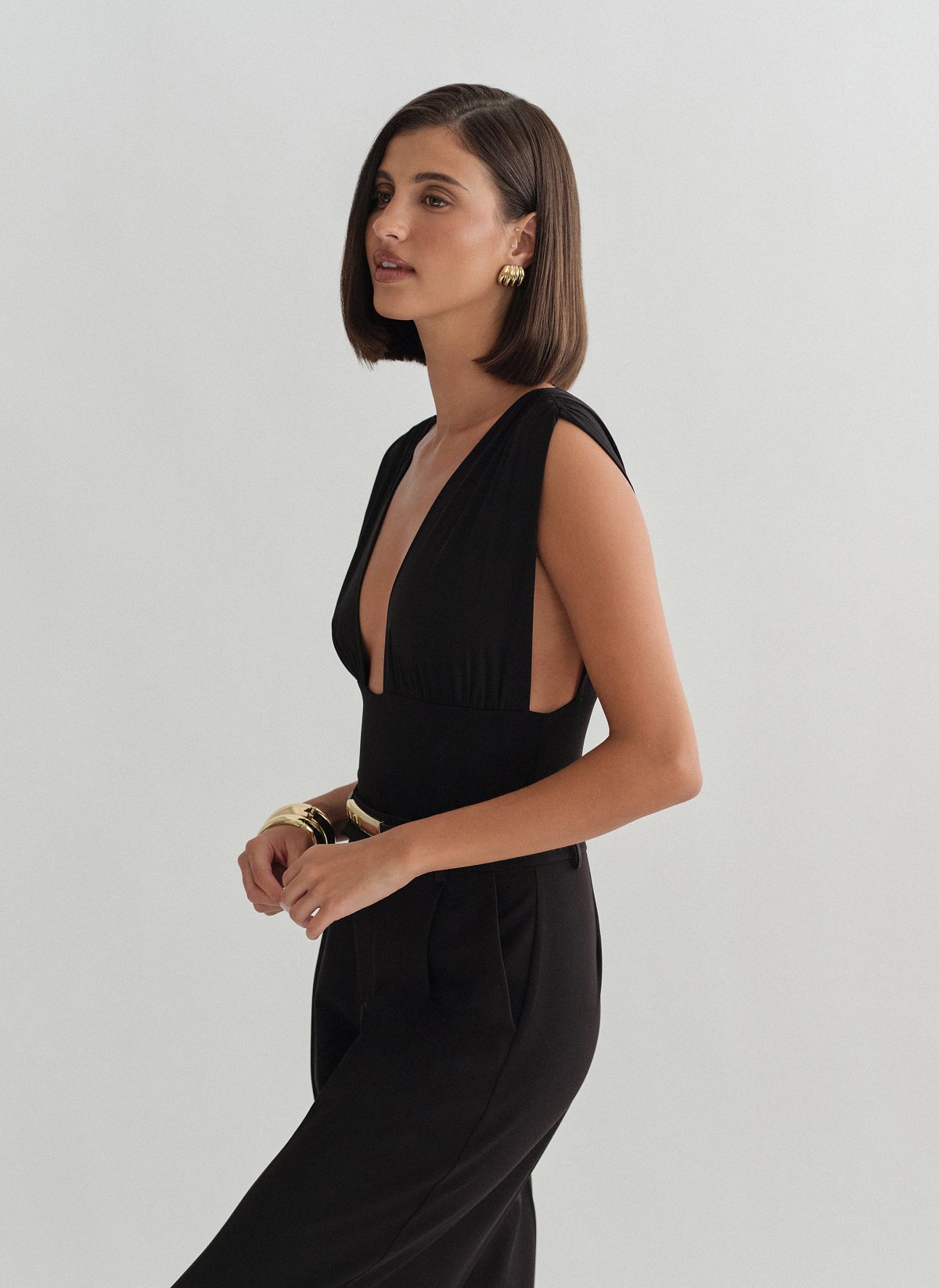 Γυναικείο κορμάκι με φαρδιές τιράντες