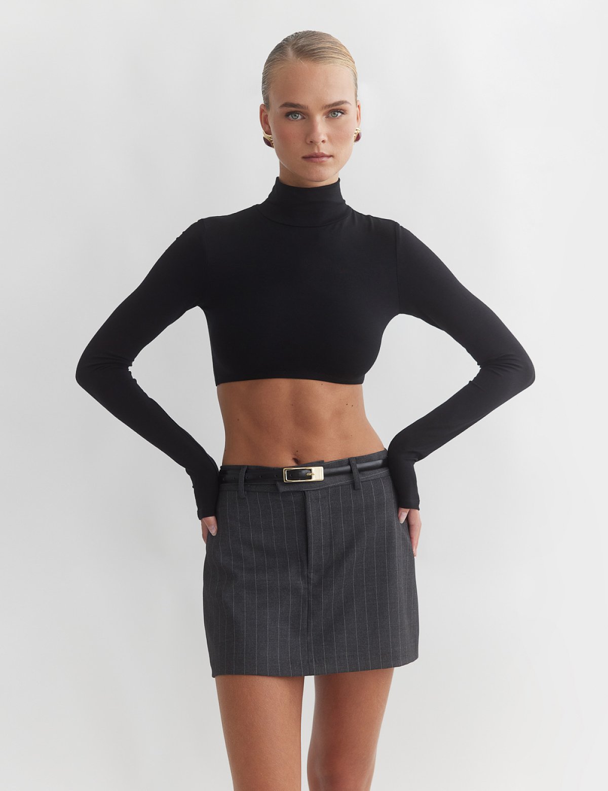 Γυναικείο μακρυμάνικο crop τοπ ζιβάγκο bamboo