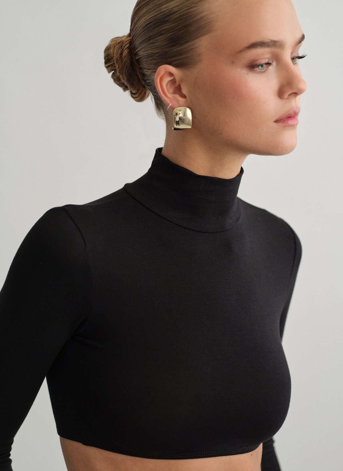 Γυναικείο μακρυμάνικο crop τοπ ζιβάγκο bamboo