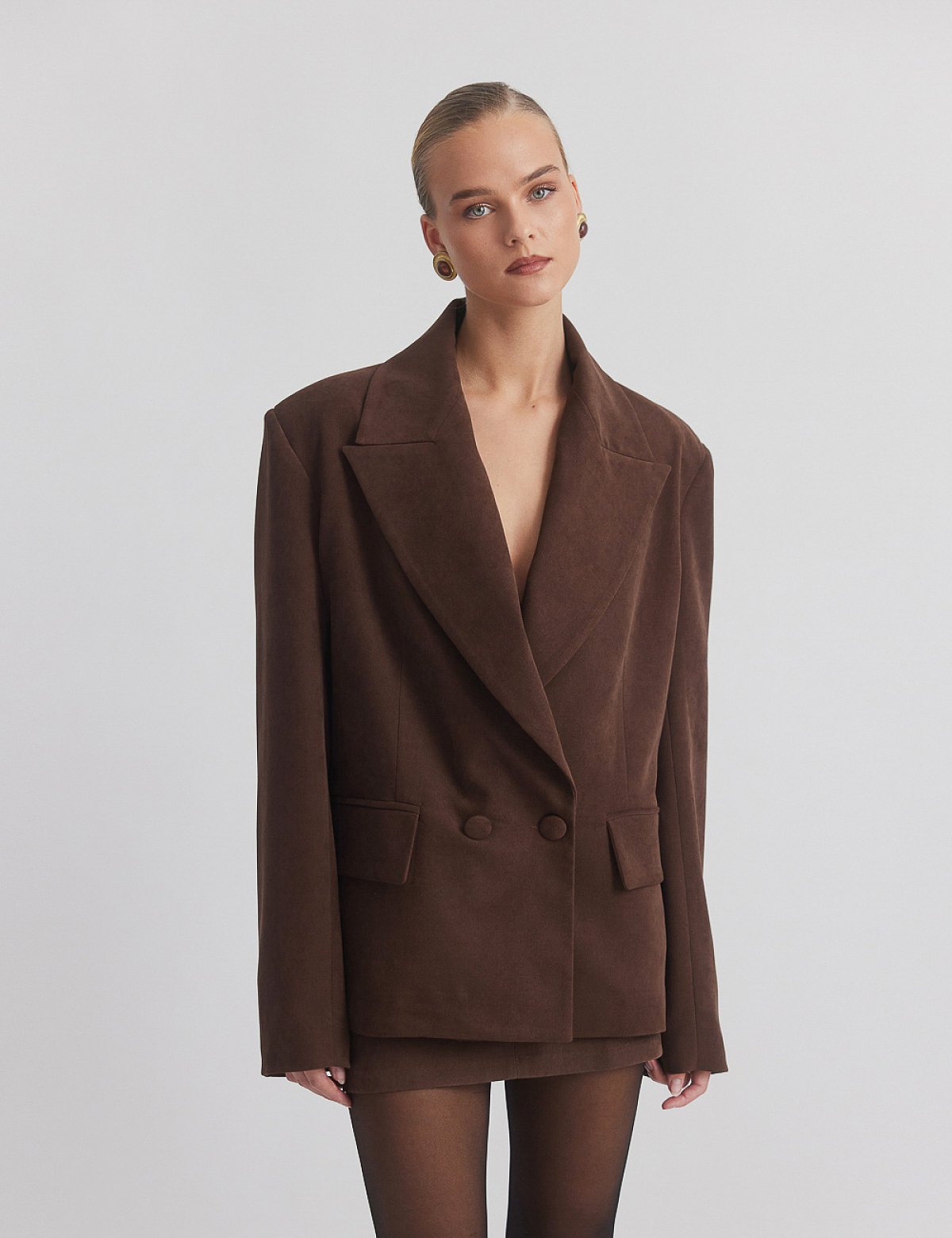 Velvet curduroy double-breasted blazer-15