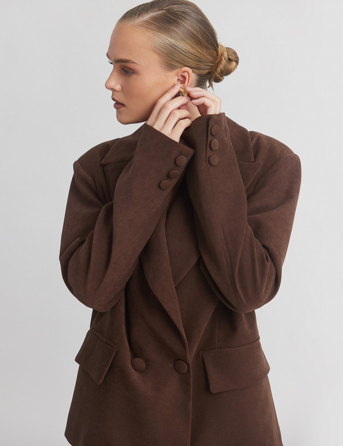 Velvet curduroy double-breasted blazer-16